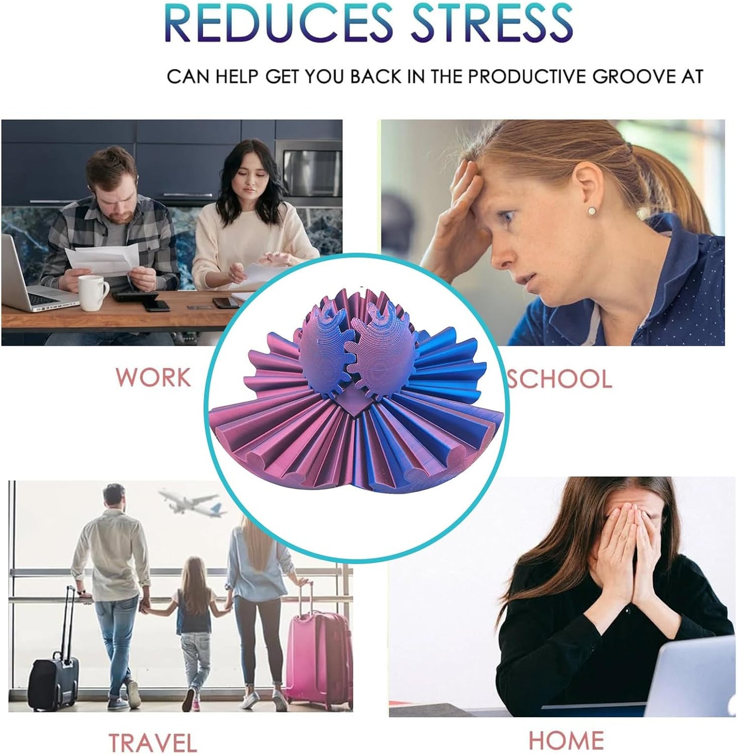 Gear Ball, Gear Sphere,3D Printed Gear Ball Fidget Toys GearSphere Desk Toy, Spin Ball or Cube Fidget Toy,Gear Toy for Stress and Anxiety Relaxing