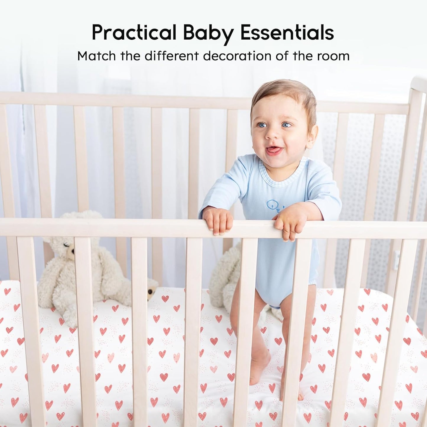 Yoofoss Baby Crib Sheets for Boys Girls, Fitted Crib Sheet 2 Pack for Standard Crib and Toddler