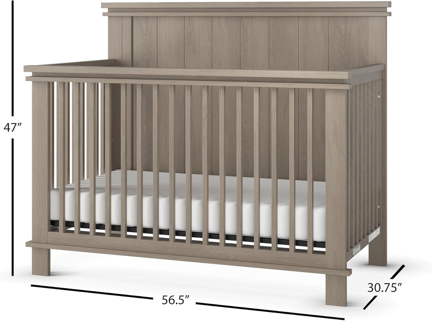 Child Craft Denman 4-in-1 Convertible Crib, Baby Crib Converts to Day Bed, Toddler Bed and Full