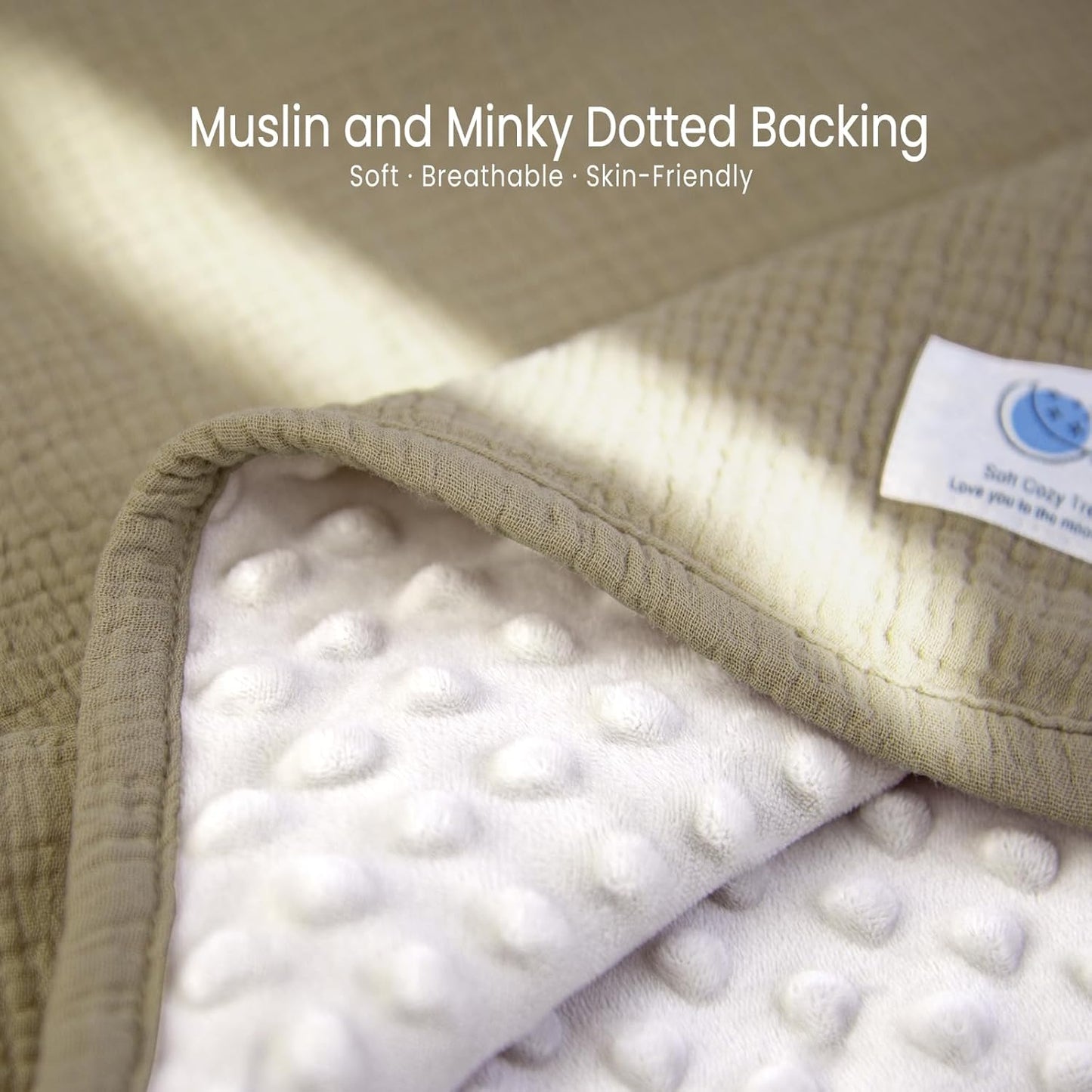 lulumoon Baby Blanket for Newborn Receiving: Minky Dot & Muslin Lightweight - Thermal Blanket Gift