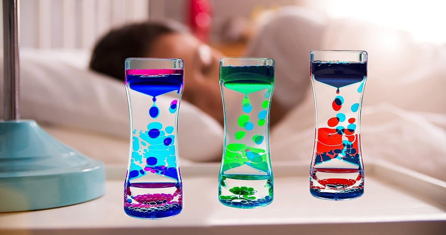 Liquid Motion Bubbler for Kids and Adults Pack of 6 Great Rainbow Series Liquid Bubbler Timer Sensory Fidget Relaxation Stress Relief and Anxiety Relief Relaxing Autism