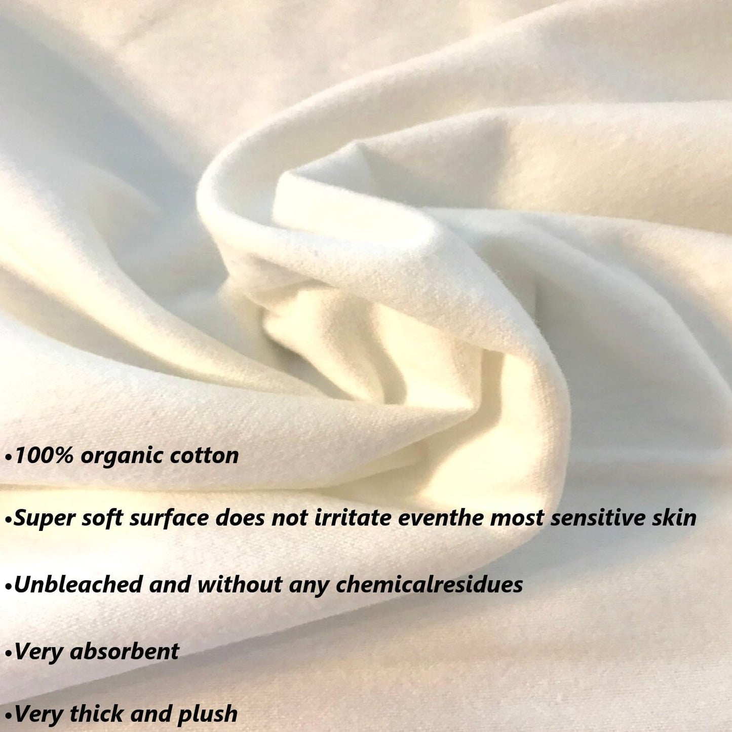 2 Pcs Organic Cotton Flannel for Castor Oil Pack Wrap, Reusable Castor Oil Compress for Liver