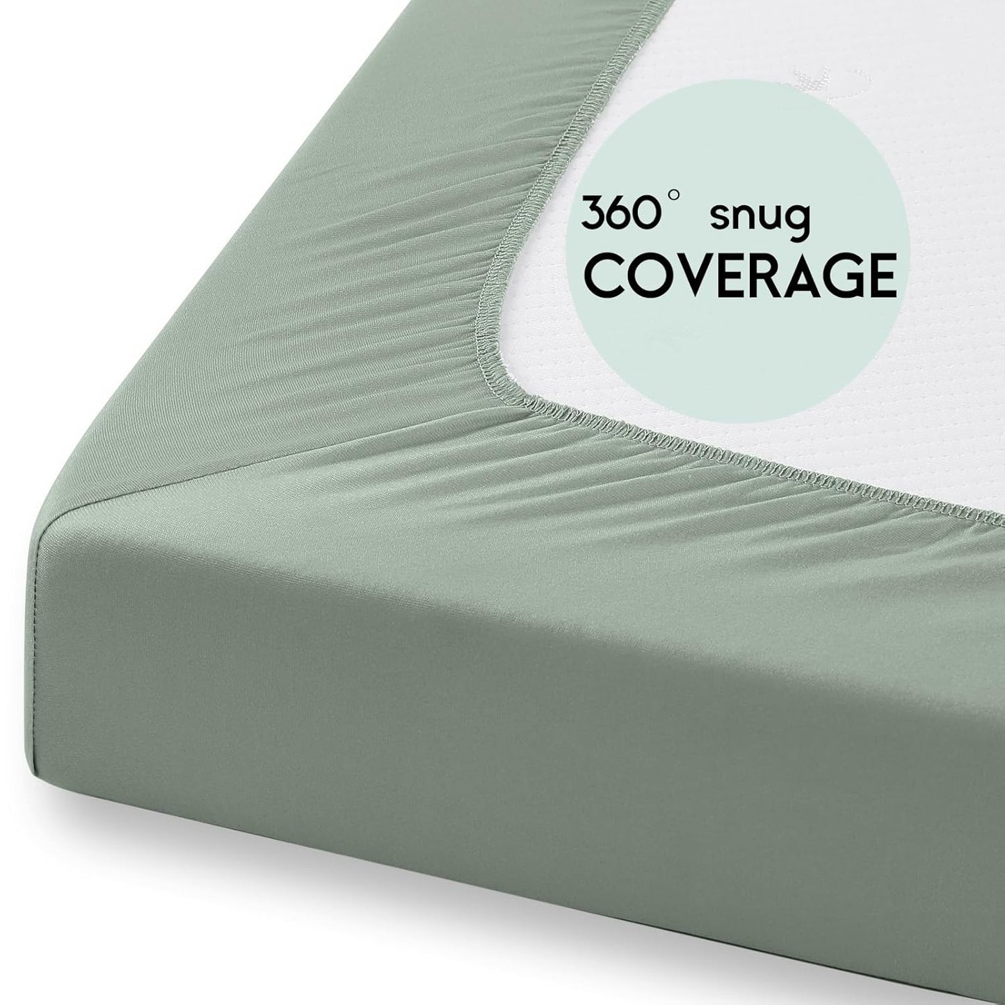 Yoofoss Pack and Play Sheets Fitted, Mini Crib Sheets 2-Pack for Pack N Play Mattress, Stretchy
