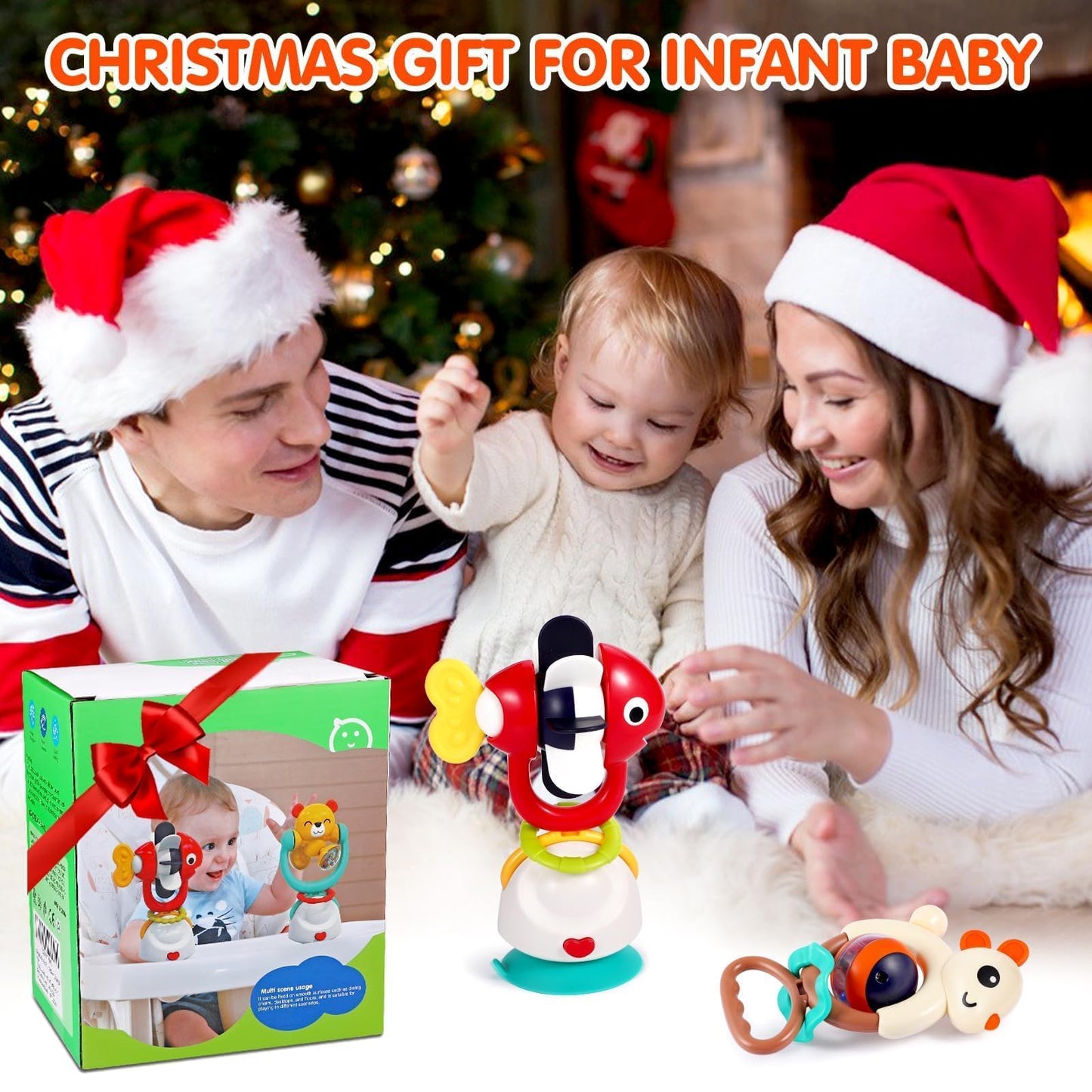 Baby Toys 6-12 Months, Removable Baby Rattle, 6 Month Old High Chair Toys