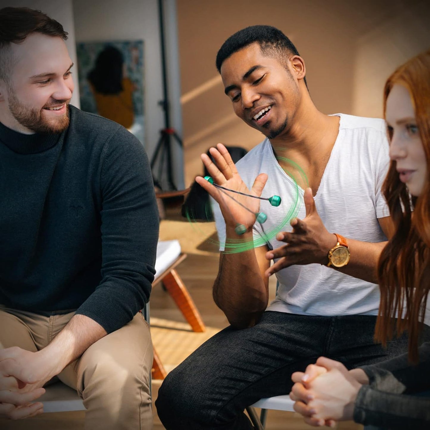 Fidget Beads - Worry Fidget Beads Spin & Bump - Made of Aluminum Alloy - Creates a Bit of Magic for You (UFO-Purple&White)