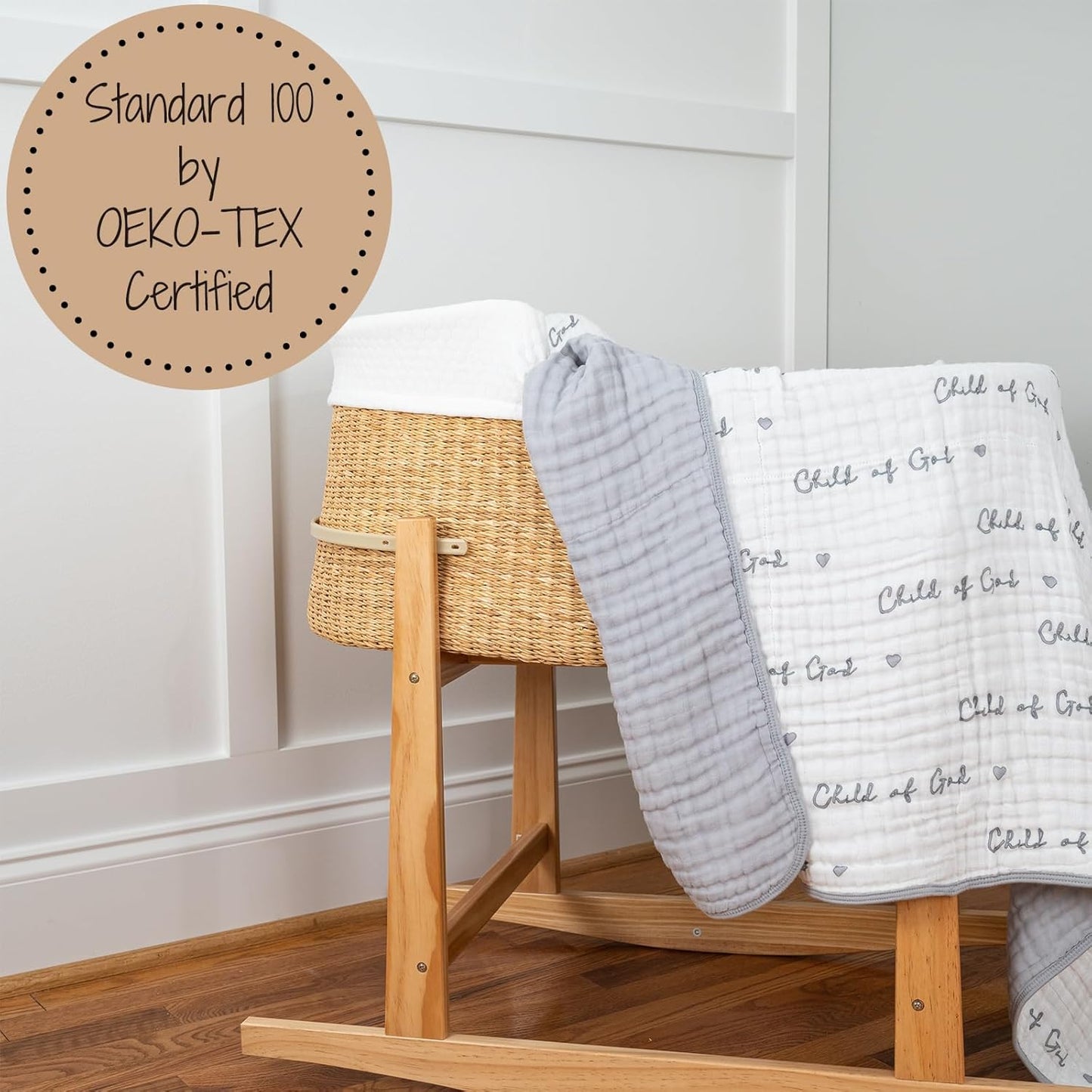 LollyBanks Muslin Baby Blanket 100% Organic Cotton, Muslin Quilt Lightweight, Toddler Blanket for