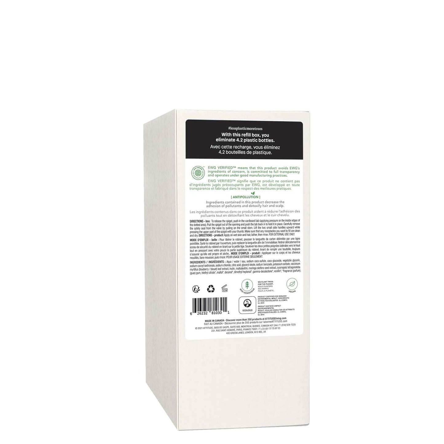 ATTITUDE Shampoo and Body Wash for Kids, EWG Verified Hair and Body Cleanser, Dermatologically