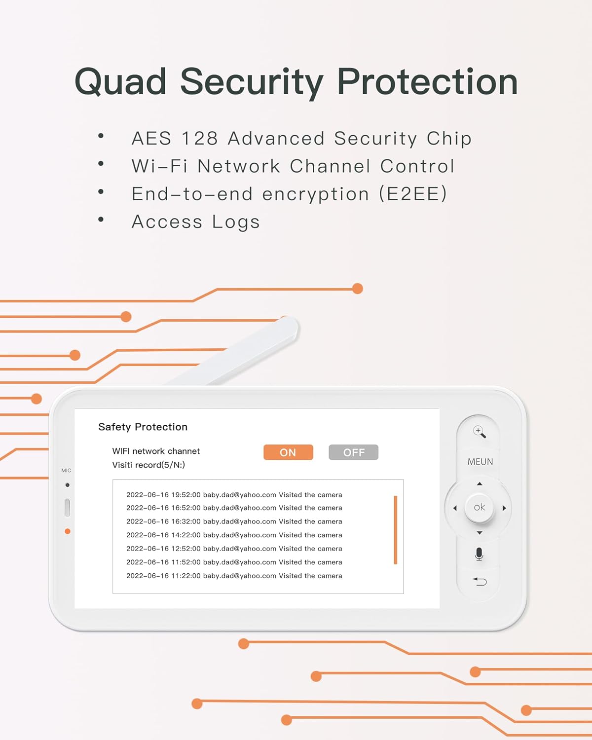 ARENTI Baby Monitor 2 Cameras, Smart Baby Camera with 5-Inch Wireless Display, Super Night Vision, Temperature Sensor, Sound Detection, Auto Motion Tracking, 2-Way Audio, VOX Mode(B2 Set)