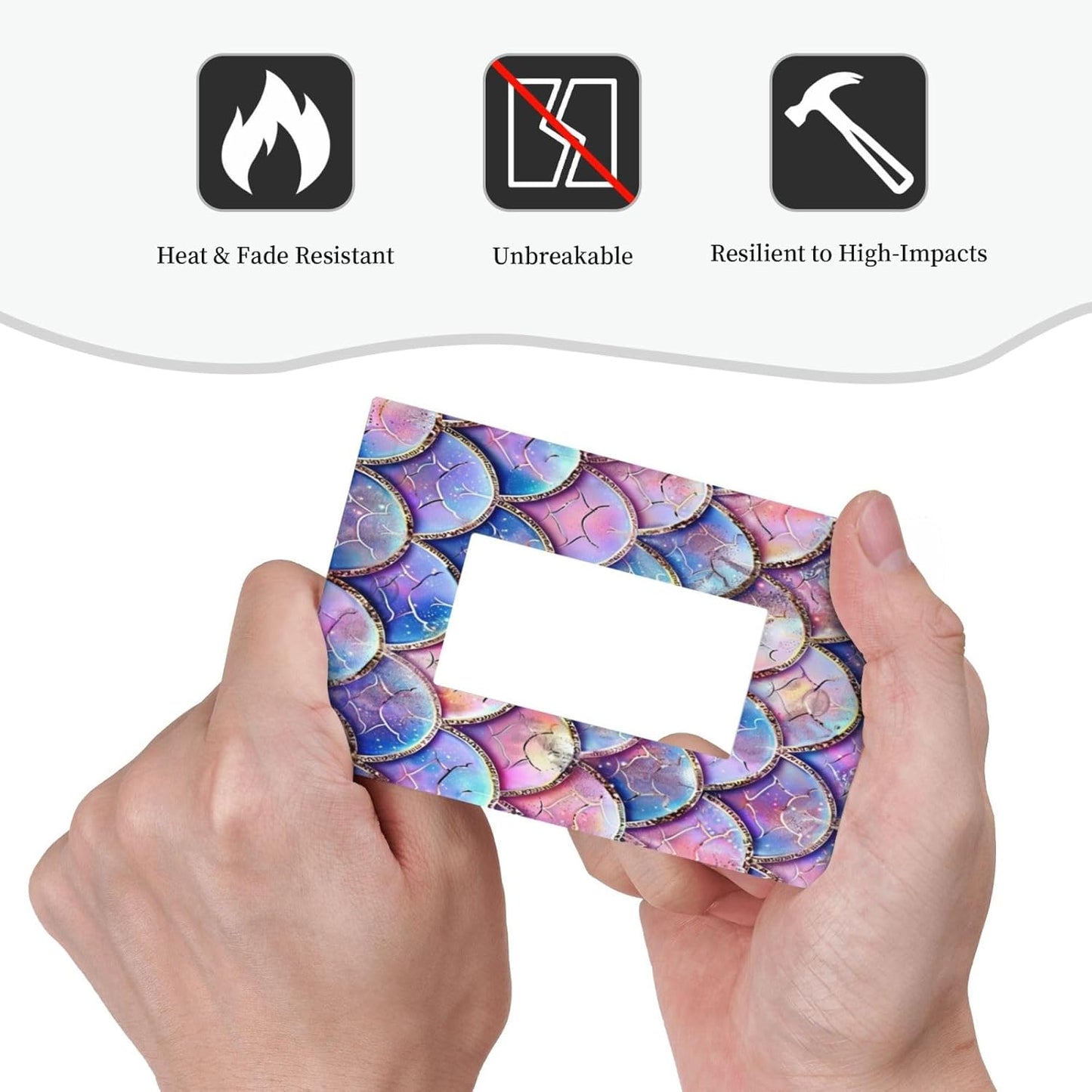 Decorative Outlet Covers Cute Pink Purple Mermaid Scales 1 Gang Single Decora GFCI Device Light Switch Covers Plate 1 Rocker Wall Plate Jumbo Faceplate for Bedroom Home Decor