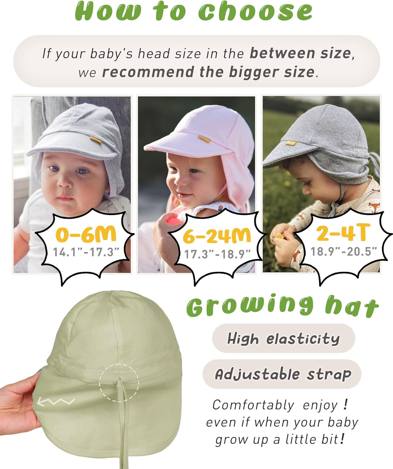 FURTALK Baby Sun Hat UPF 50+ UV Ray Sun Protection Cotton Toddler Hats for Boys Girls