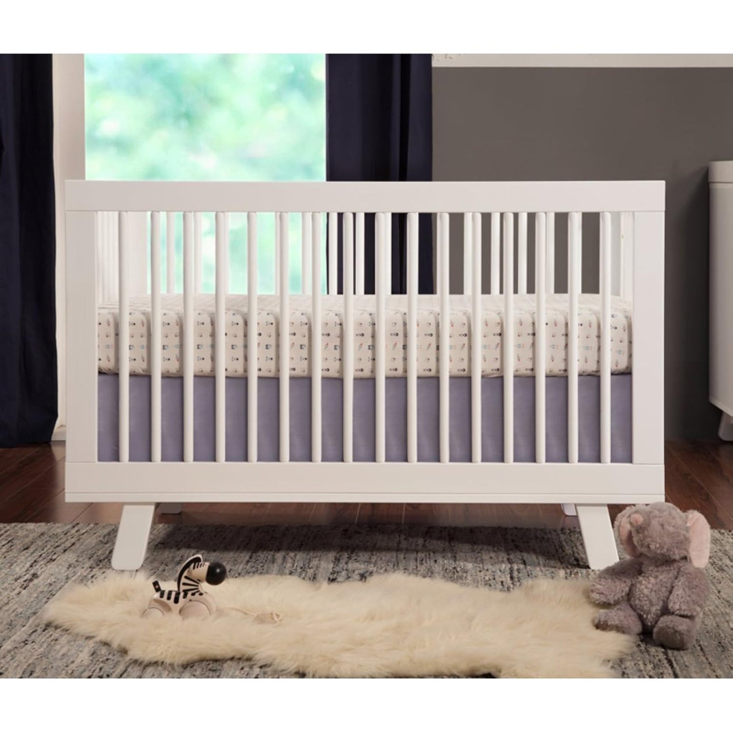 Babyletto Hudson 3-in-1 Convertible Baby Crib - GREENGUARD Gold Certified - Convertible Crib to Toddler Bed and Daybed - Baby Bed with 4 Adjustable Heights - Wooden Crib - Washed Natural