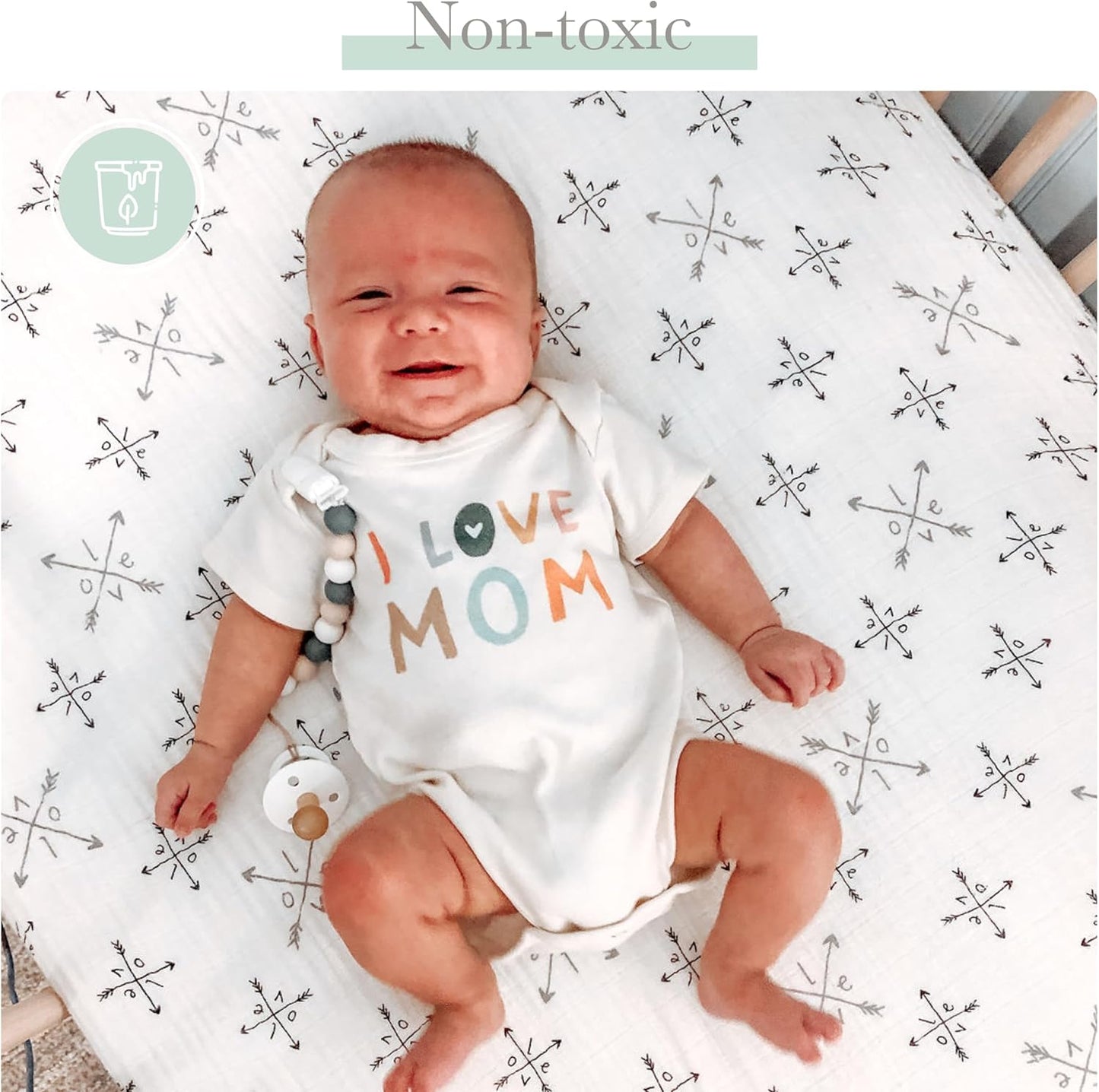 Finn + Emma Organic Cotton Graphic Baby Onesie - Gender Neutral Bodysuits for Babies 0-12 Months in Multiple Sizes and Styles