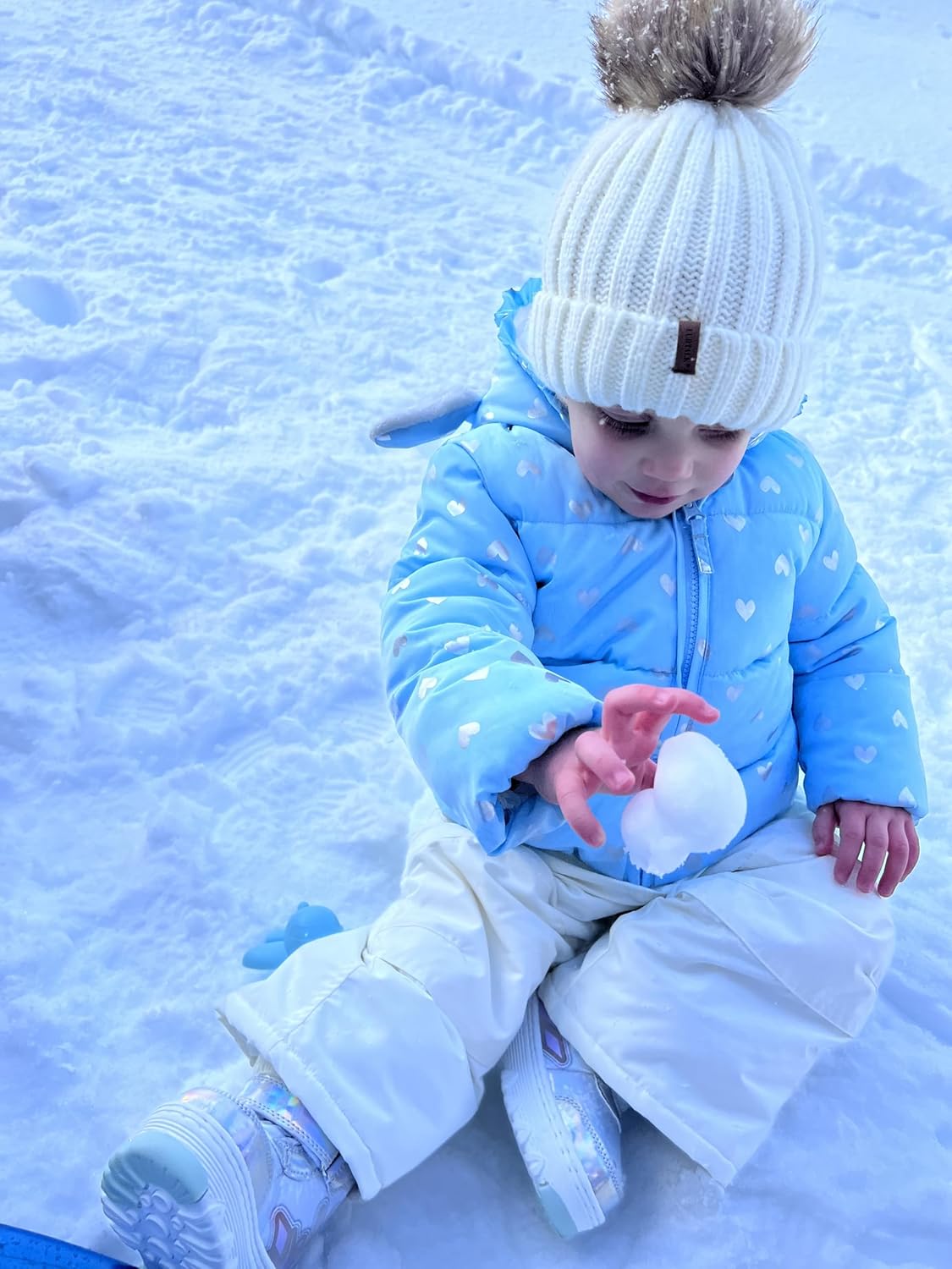 Rokka&Rolla Baby Girls' Water-Resistant Soft Mini Fur Lined Puffer Jacket Winter Coat for Newborn Infant Toddler