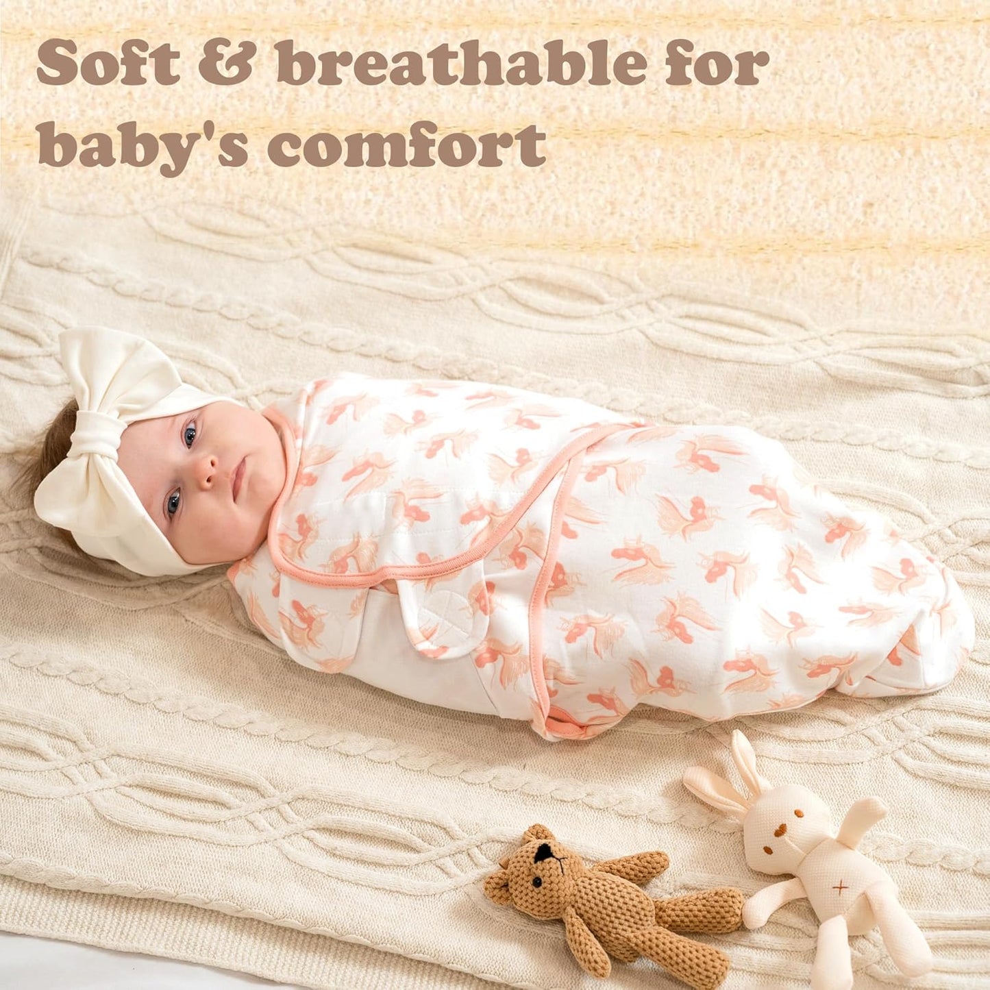 Bublo Baby Swaddles for Newborns – 3-Pack Infant Swaddles 0-3 Months – Adjustable Newborn Swaddle