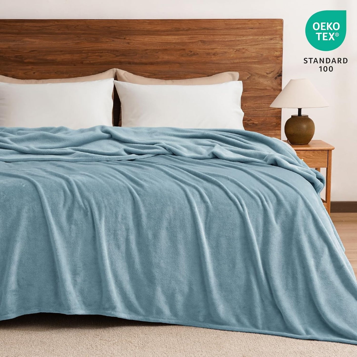 PHF Ultra Soft Fleece Blanket King Size, No Shed No Pilling Luxury Plush Cozy 300GSM Lightweight