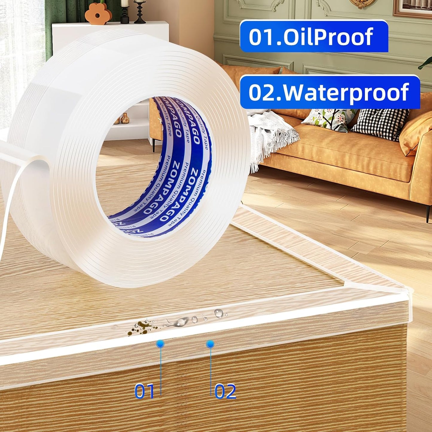 Clear Soft Corner Protectors for Furniture Strip,2in x9.84FT,2 Rolls,Sharp Edge & Table Bumper,Window Edge,Wall Protector, Soft Corner Guards Safe for Proof,Table Corner Protectors in Family