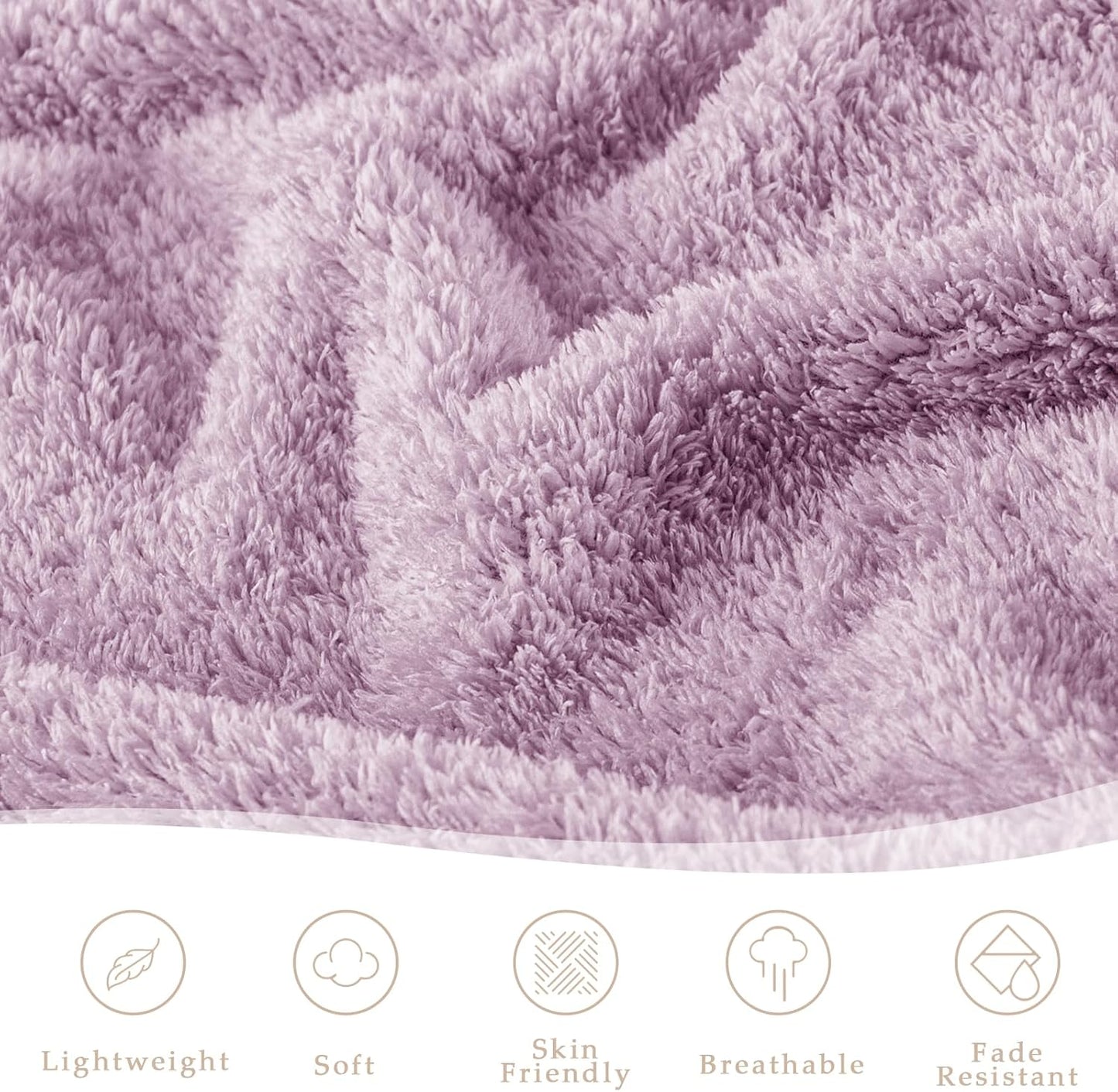 Exclusivo Mezcla Fleece Blanket for Couch, Soft and Cozy King Blankets for Women Men Girls Kids, Suitable for All Seasons, Light Purple, 90x104 Inches