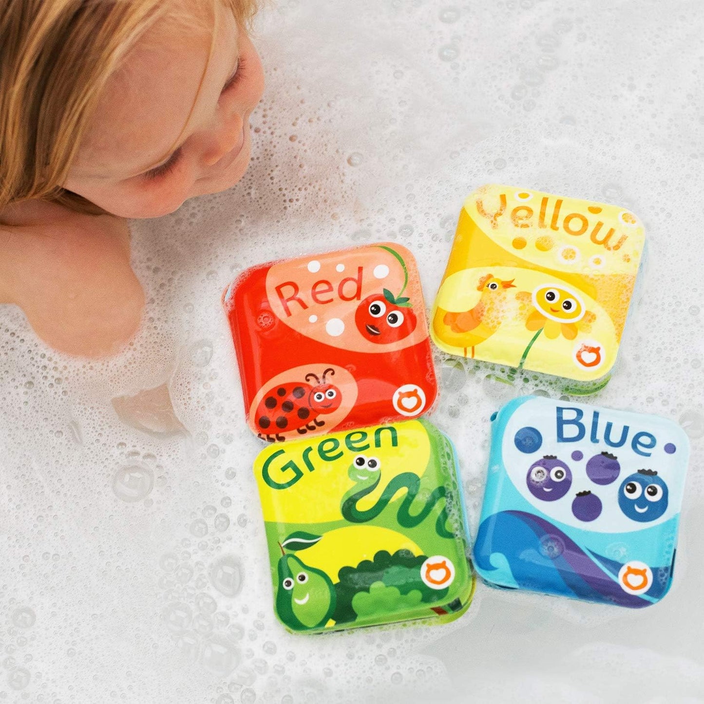 BabyBibi Floating Baby Bath Books for Baby. Kids Learning Bath Toys. Waterproof Bathtime Toys for