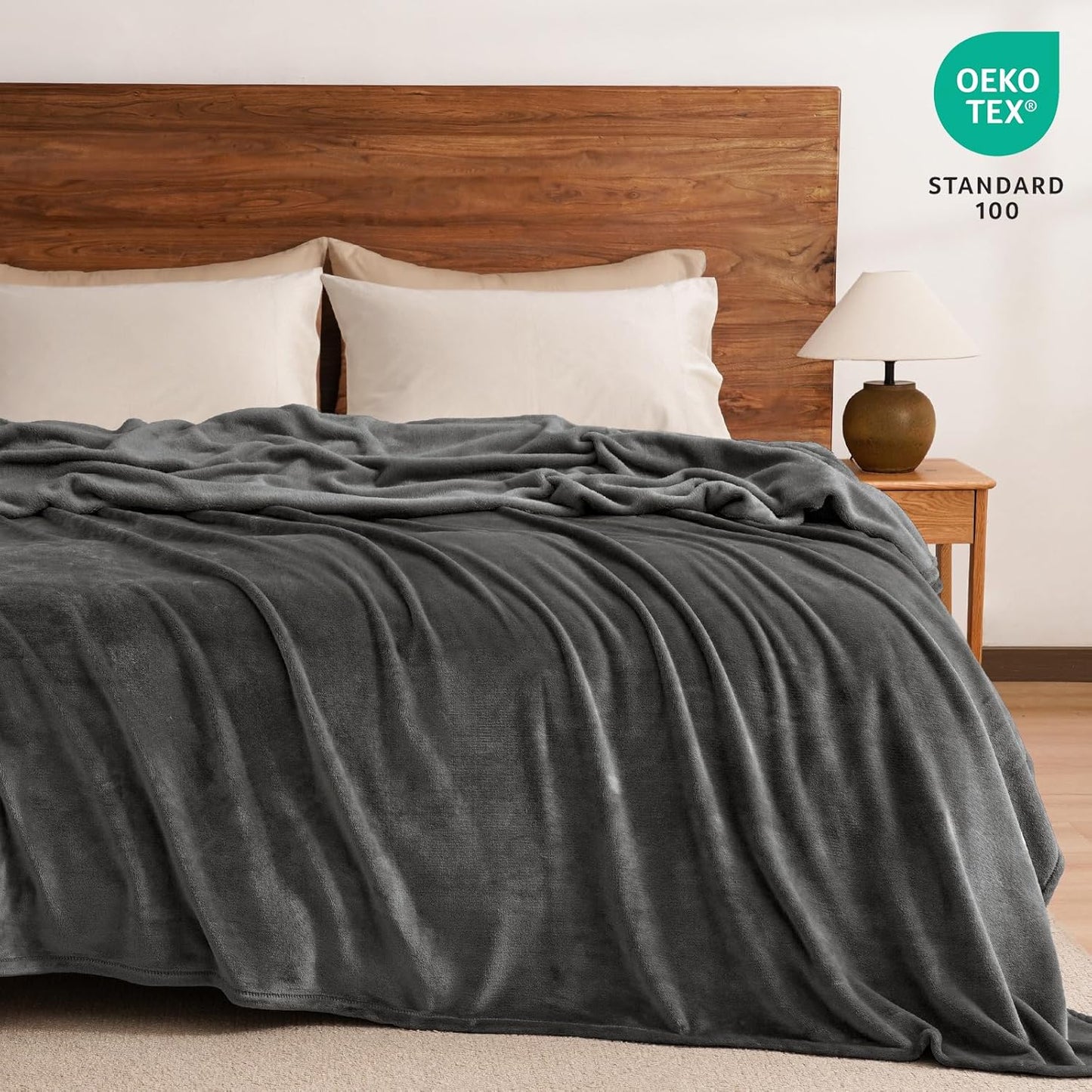 PHF Ultra Soft Fleece Blanket Twin Size, No Shed No Pilling Luxury Plush Cozy 300GSM Lightweight