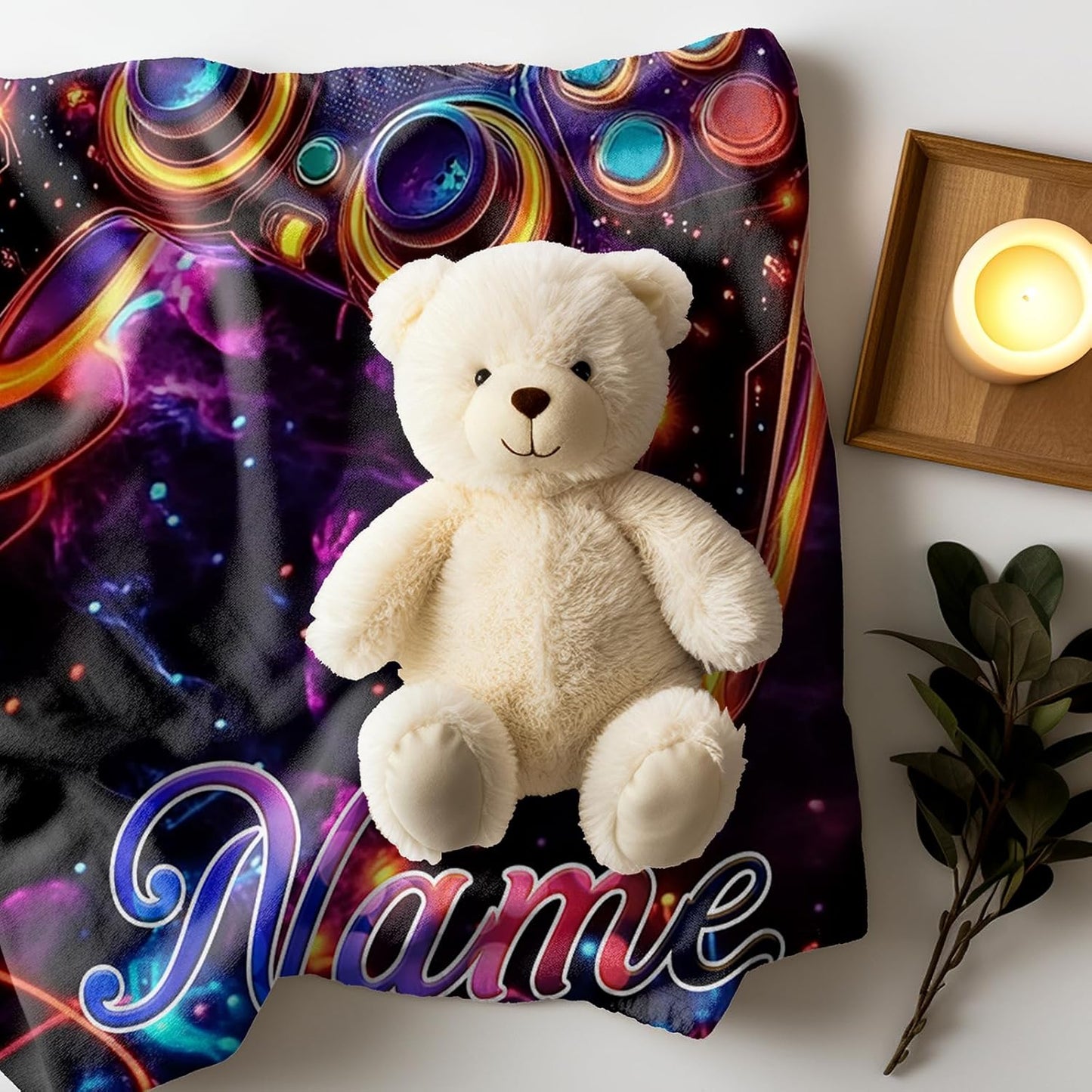 Ship Next Day, Custom Gaming Blanket - Printed in USA, Personalized Game Themed Blanket, Custom
