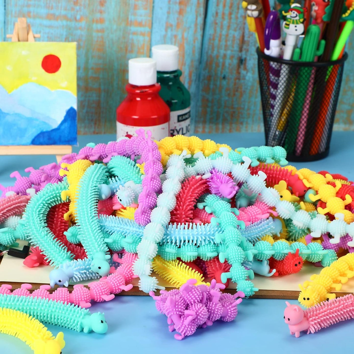 Chivao Bulk Stretchy String Fidget Toys Animal Sensory Toys Pack Worm Sensory Stress Fidget Toys