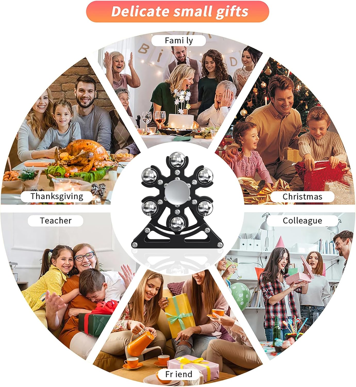 Fidget Desk Toys for Ferris-Wheel-Spinner: 4mins Kinetic-Metal-Spinner, Cool-Gadgets Stuff for EDC-Toy Kid Children Teen Adult ADHD Tools, Stress Relief for Office Home School Christmas