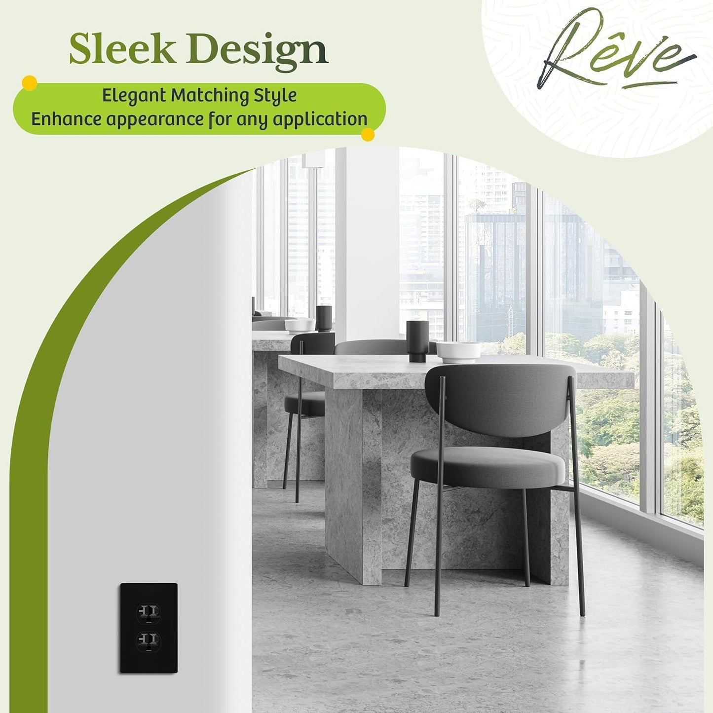 TG Mid-Size Screwless Duplex Wall Plate, Child Safe Receptacle Outlet Cover, Medium Size 1-Gang 4.88" H x 3.11" L, Polycarbonate Thermoplastic, UL Listed, SP-MS1-BK5P, Black (5 Pack)