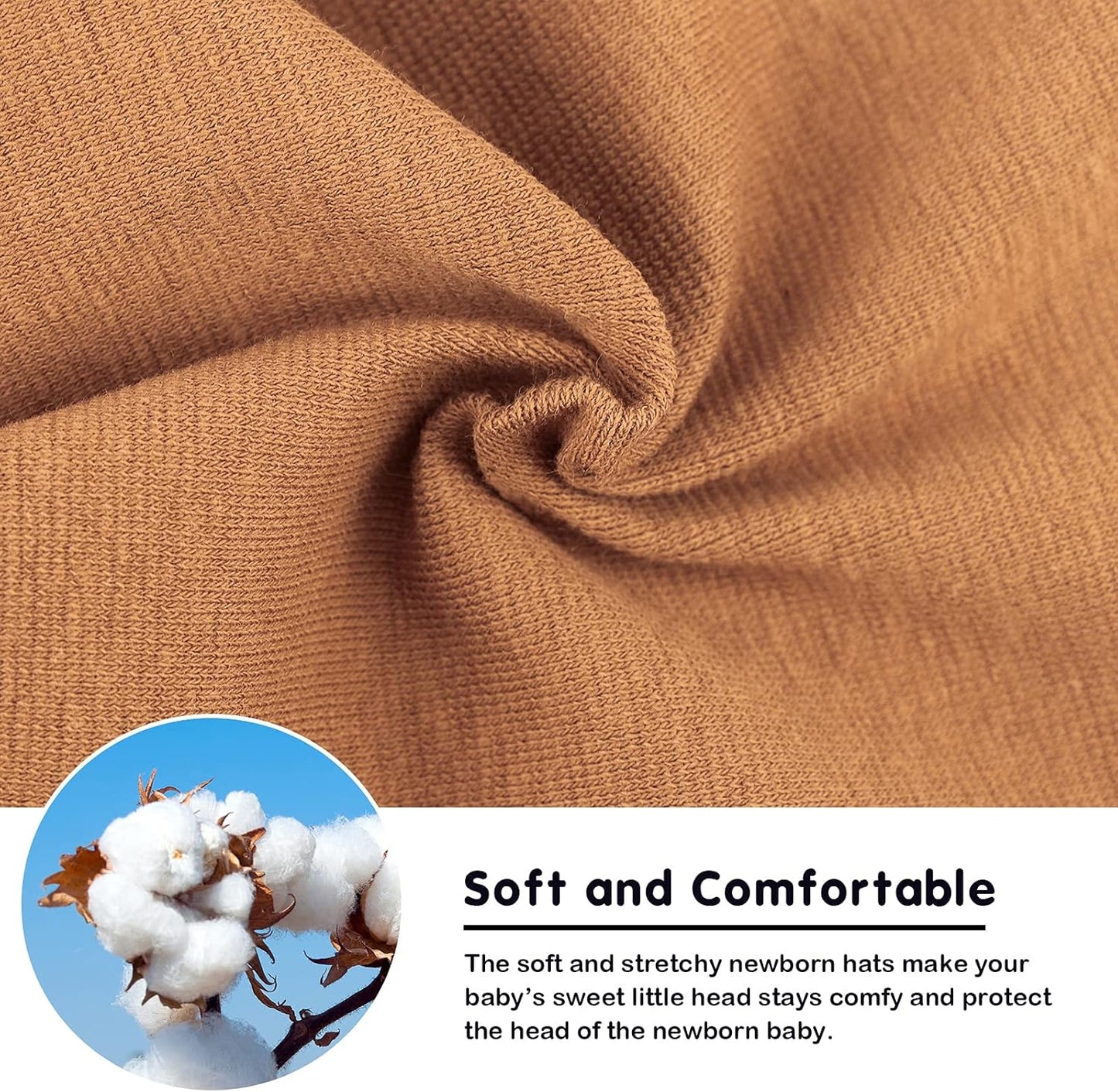 DRESHOW BQUBO 4 Pieces Baby Beanie Newborn Toddler Soft Cute Knit Hat Hospital Hats for Baby Boys Infant Cap Beanies