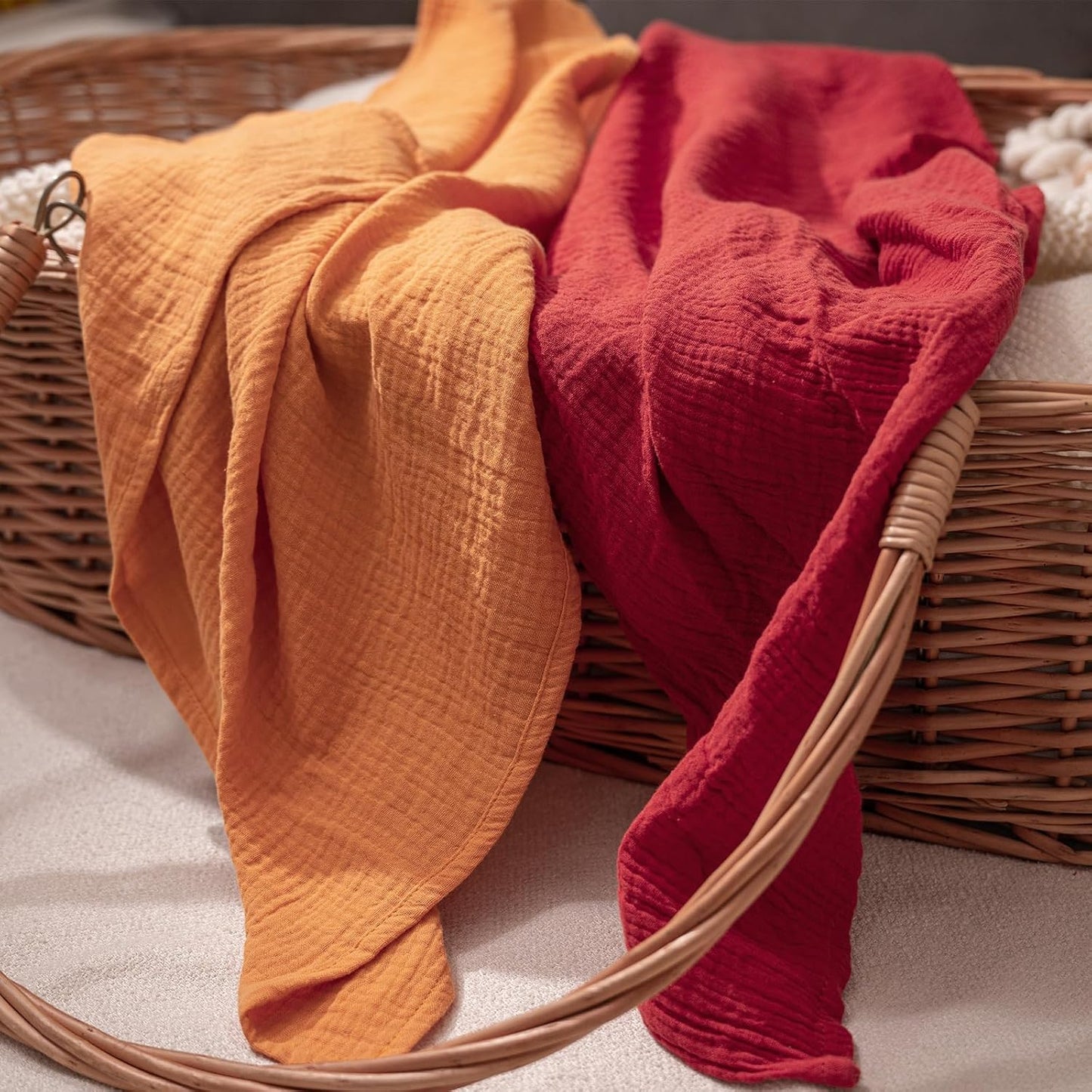 Muslin Receiving Blankets, Neutral Blanket Swaddling for Newborn Boys and Girls, 5 Pack Breathable