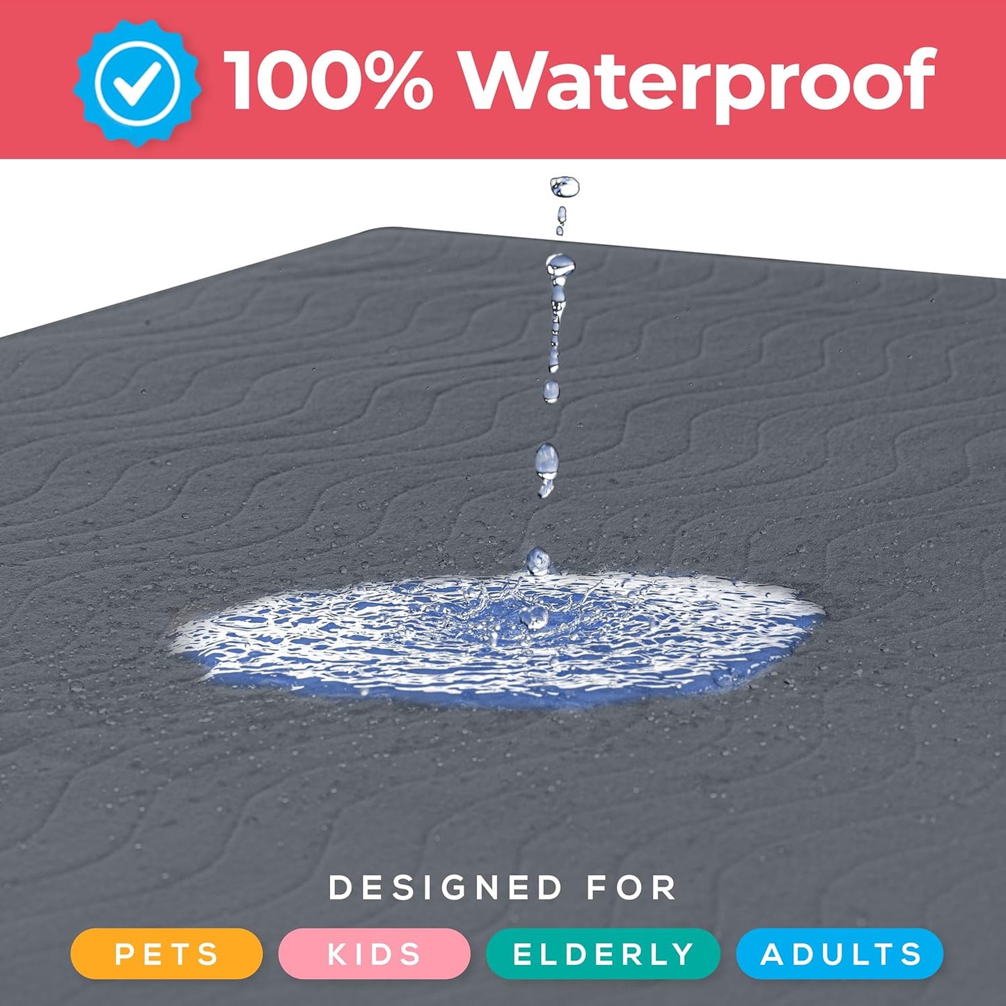 Utopia Bedding Washable Underpads 34" x 36" (Pack of 4), Waterproof Reusable Heavy Absorbency