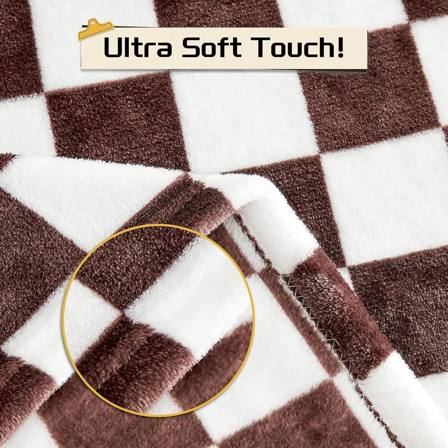 Yurhap Checkered Baby Blanket Fleece Baby Blankets Neutral for Boys Girls, Super Soft Warm