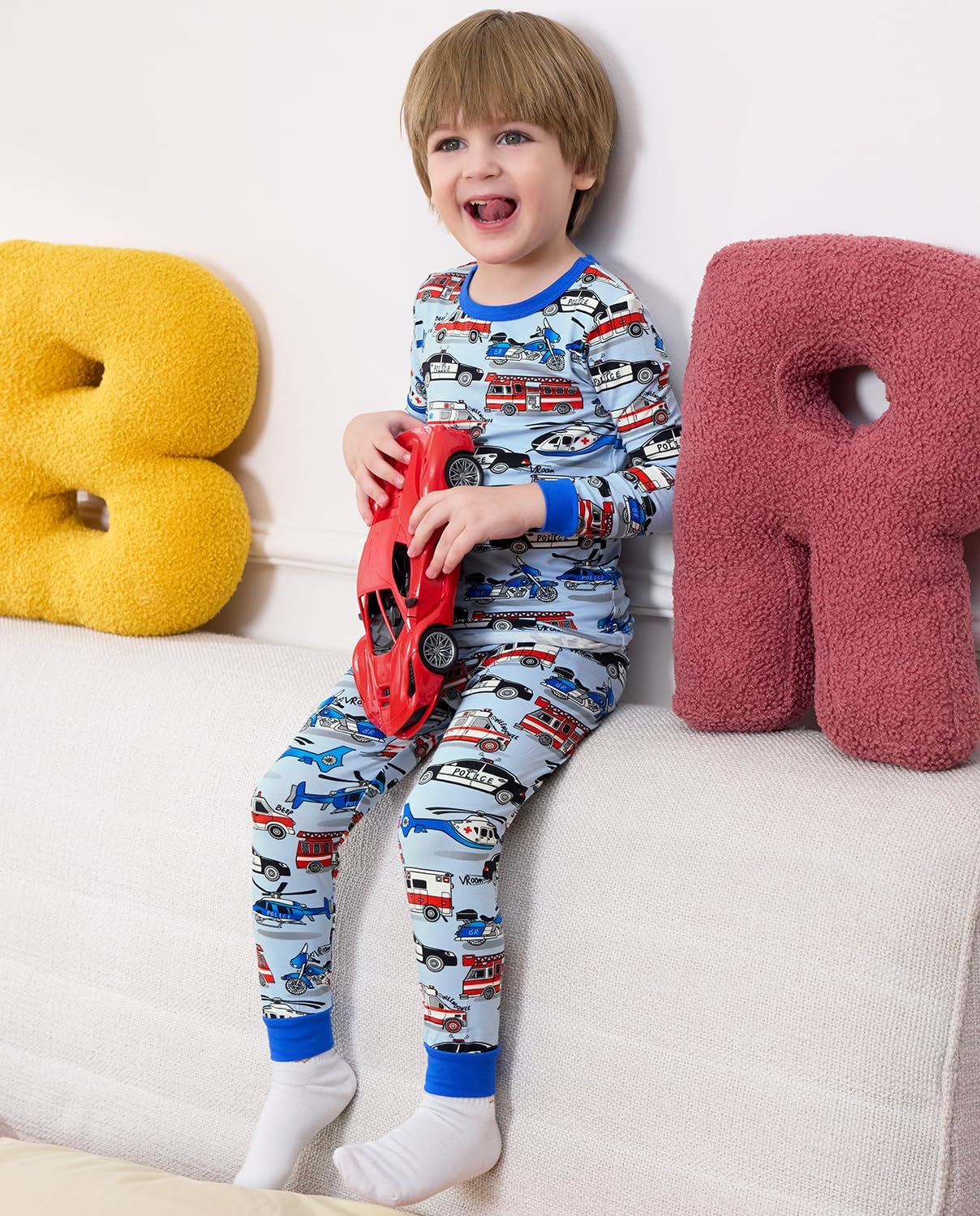 Bamboo Viscose Toddler Pajamas Boys Girls Baby 12M-8Y Pjs Sets Kids 2pcs Snug fit Long-Sleeve Sleepwear