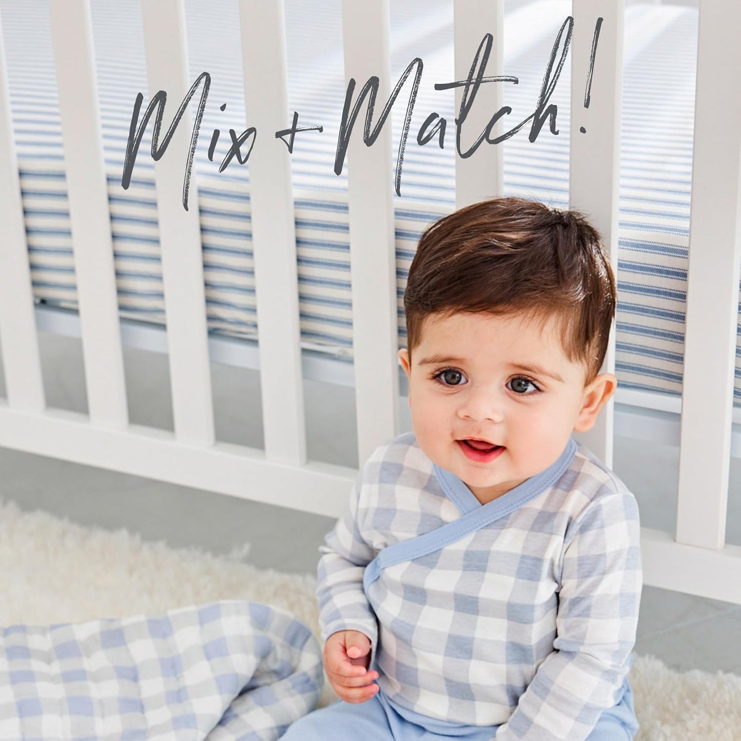 HonestBaby Unisex-Baby Fitted Crib Sheets Set Standard Mattress, 100% Organic Cotton Baby Boys