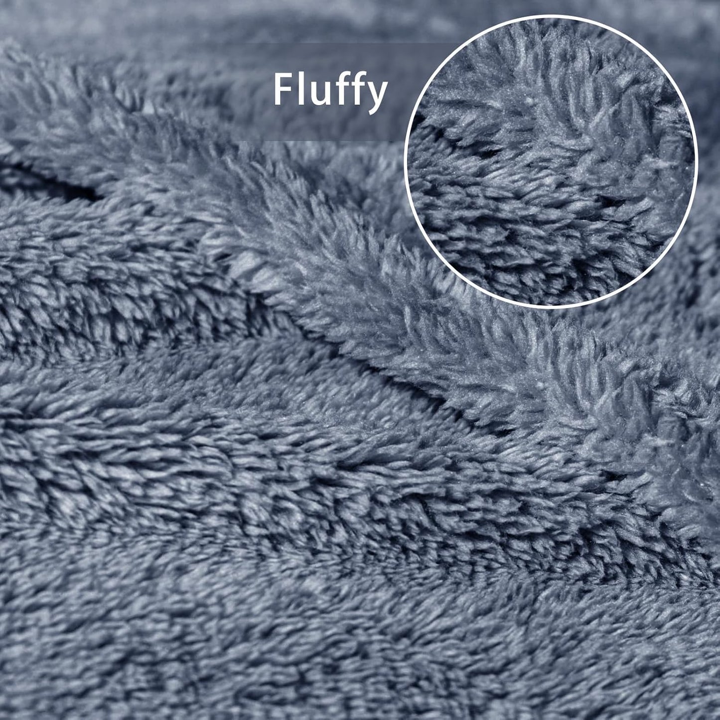 Exclusivo Mezcla Soft Fleece Throw Blanket for Couch, Super Soft Velvet Plush Bed Blanket, Fuzzy Cozy and Warm for All Seasons, 50x60 Inches, Stone Blue