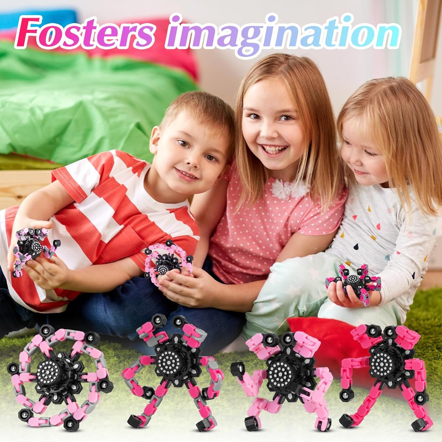 Fidget Toys for Teen Girls, Transformable Fidget Spinners,Autism ADHD Stress Relief Sensory Toys for Boys and Girls, Stocking Stuffers for Kids Adults