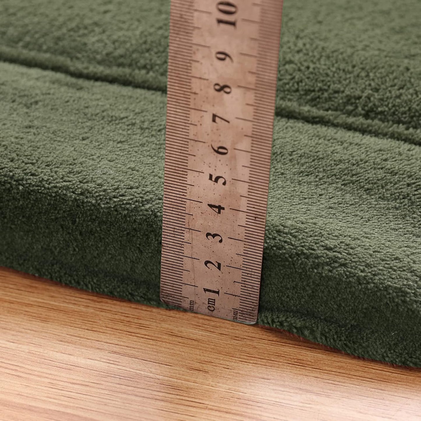 MAXYOYO Coral Velvet Area Rug, Thick Japanese Tatami Mat Living Room Carpet with Non-Slip Backing, Large Solid Color Mat for Bedroom Dormitory Yoga, Olive Green, 59"x 78"