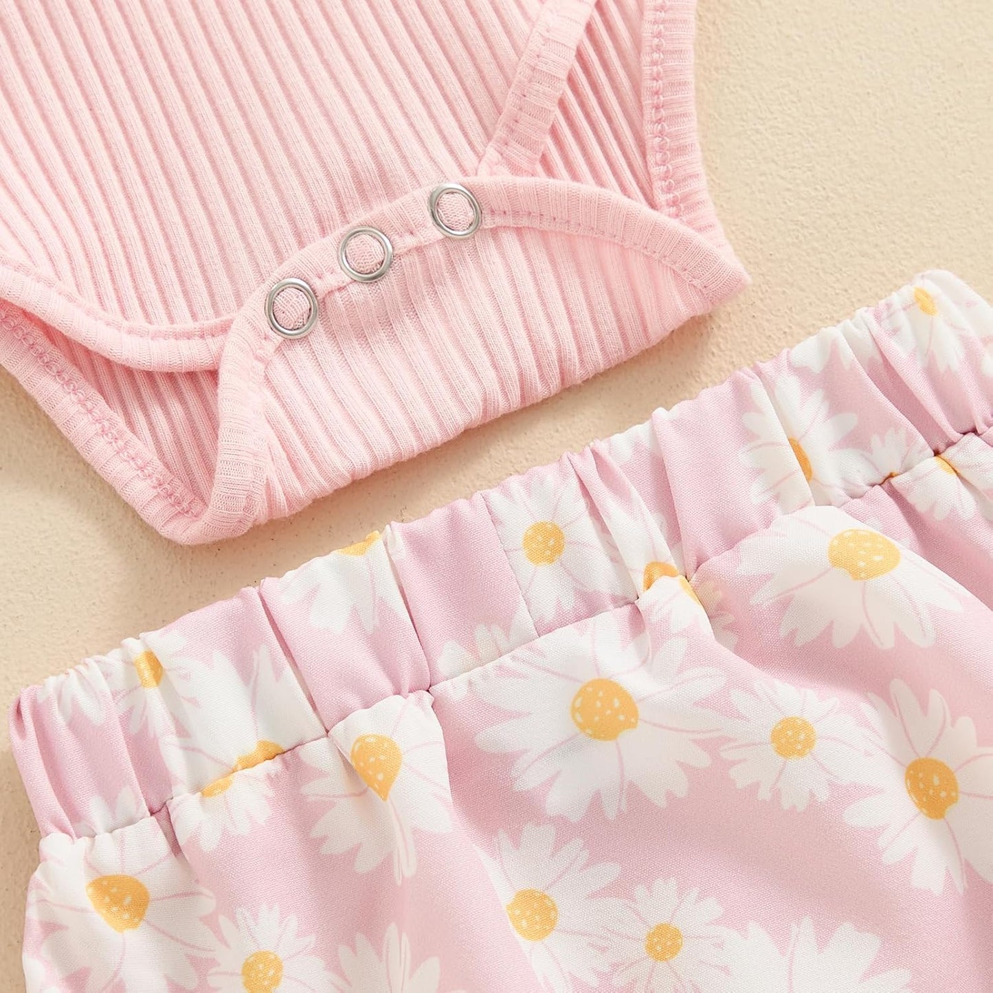 fhutpw Baby Girl Clothes Summer Cute Outfits 3 6 12 18 Months Spaghetti Strap Romper & Floarl Shorts Sets