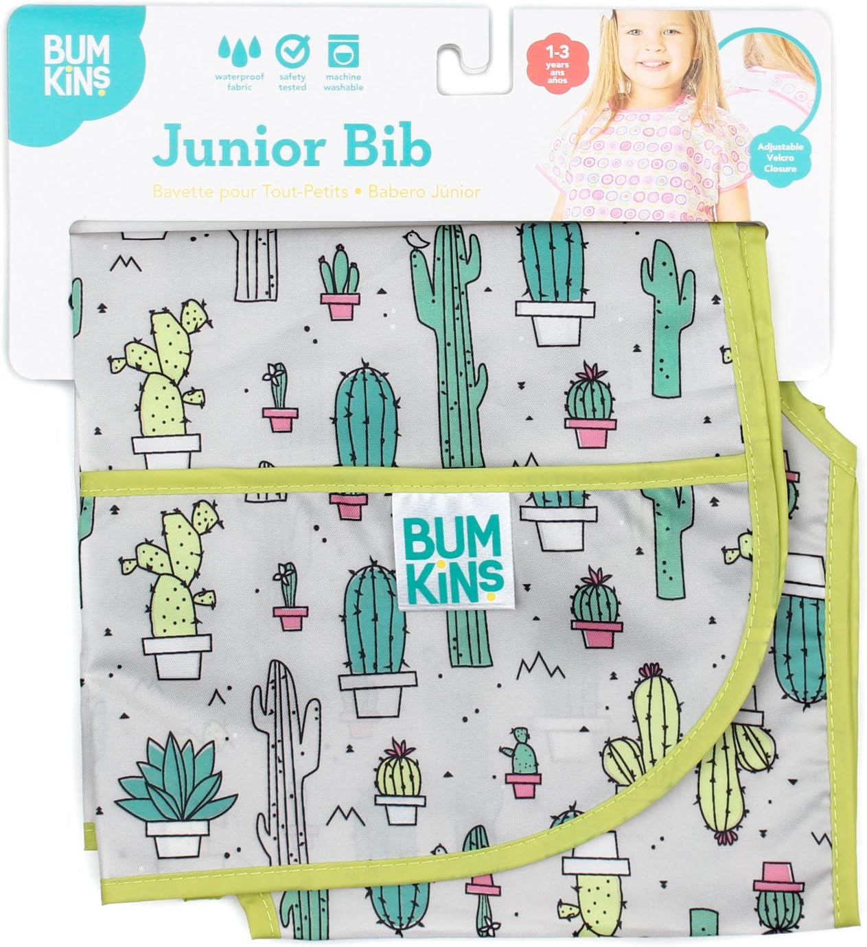 Bumkins Bibs - Toddler Bibs, Waterproof, Large for 1-3 Years, Short Sleeve