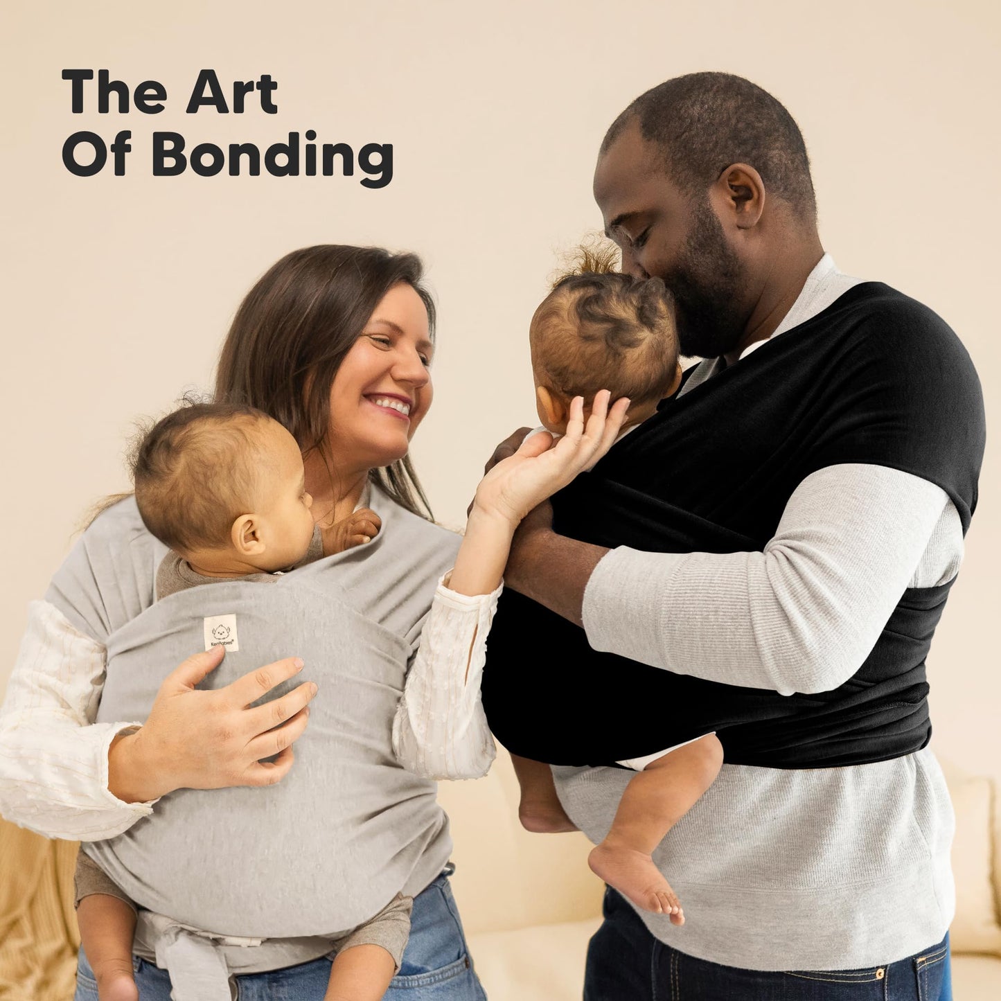 KeaBabies Baby Wrap Carrier, All in 1 Original Baby Carrier (Stone Gray)