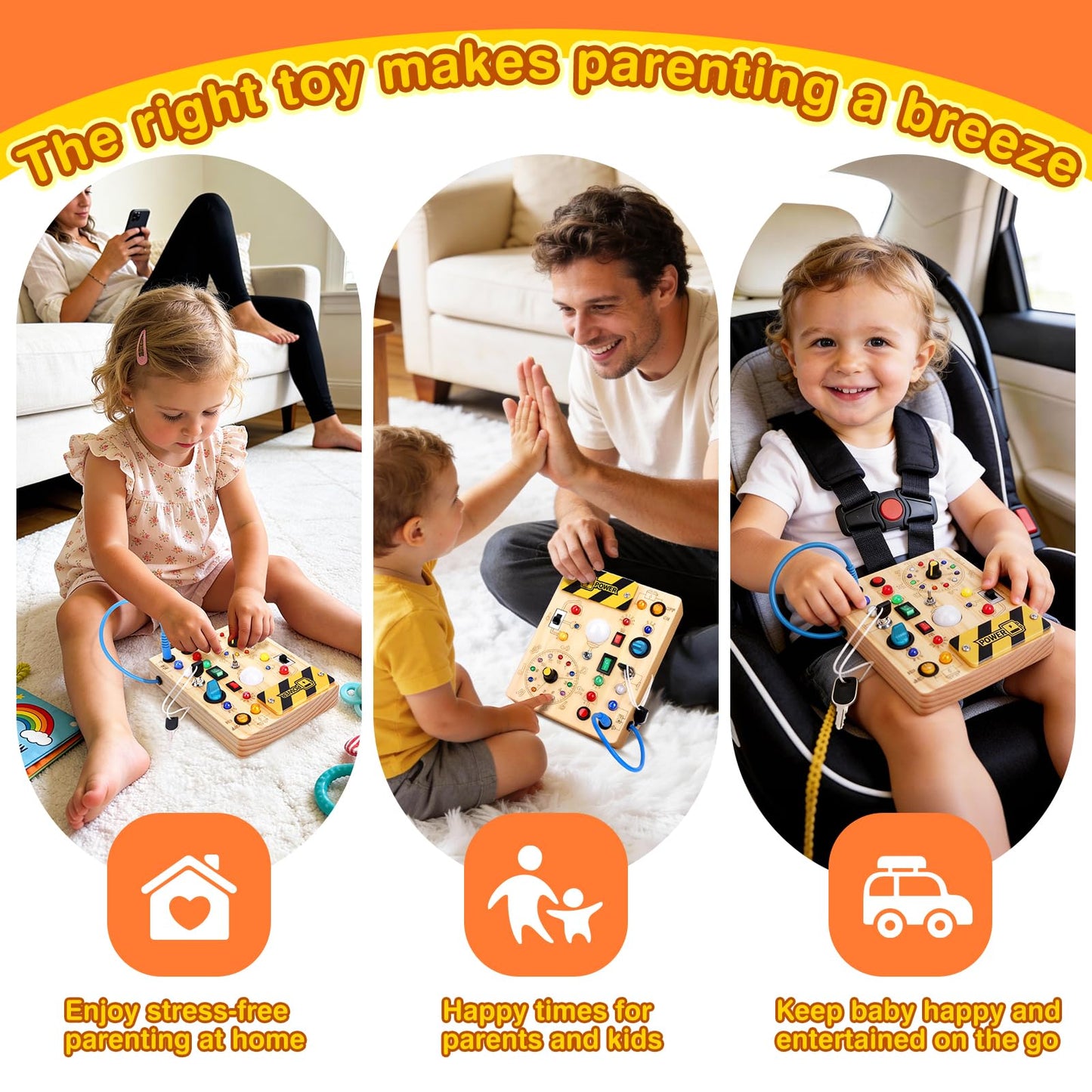 Grarain Busy Board for Toddlers - Montessori Educational Toy for 1-3 Year Old Boys & Girls |
