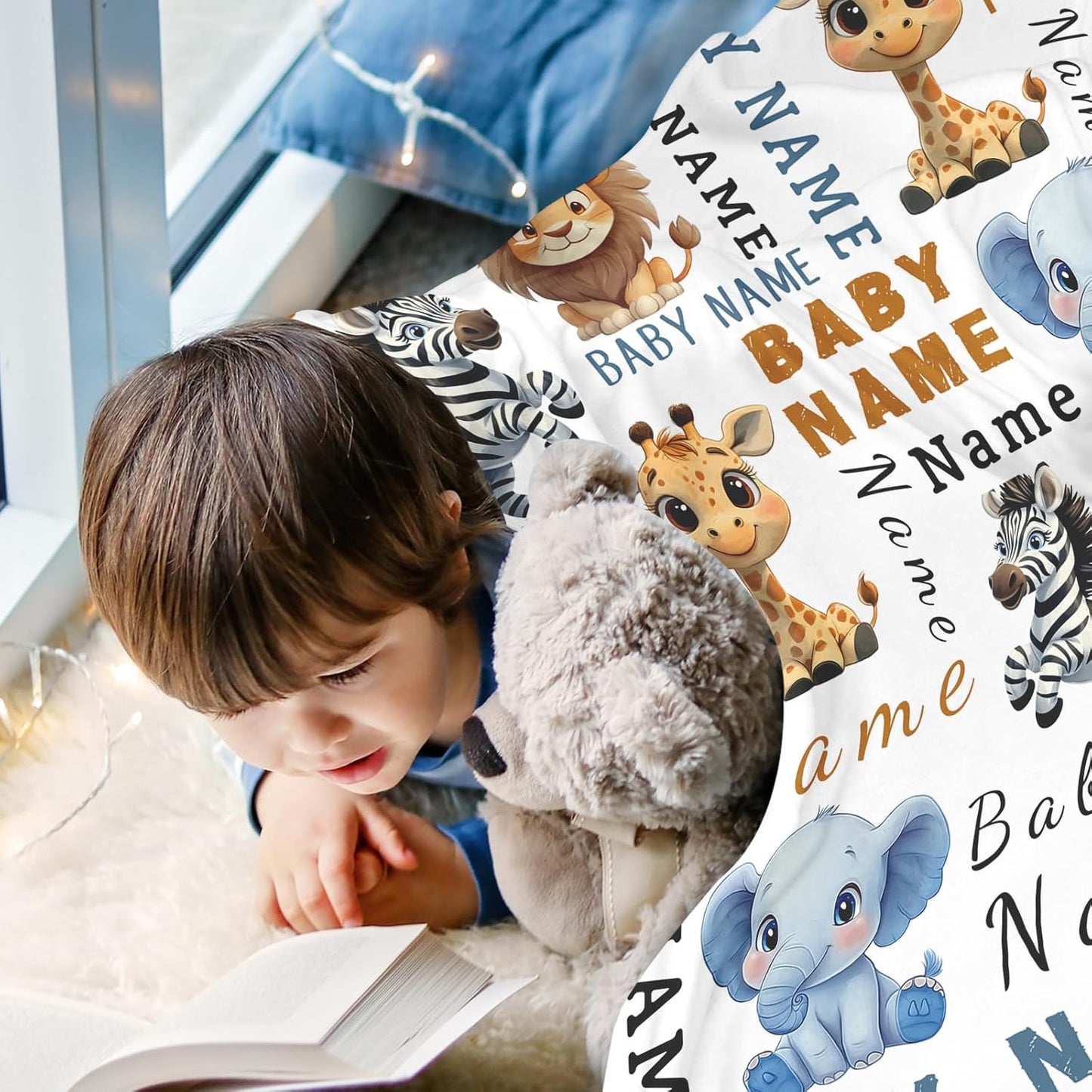 Ship Next Day, Custom Name Blanket - Printed in USA, Personalized Baby Blankets for Girls, Baby