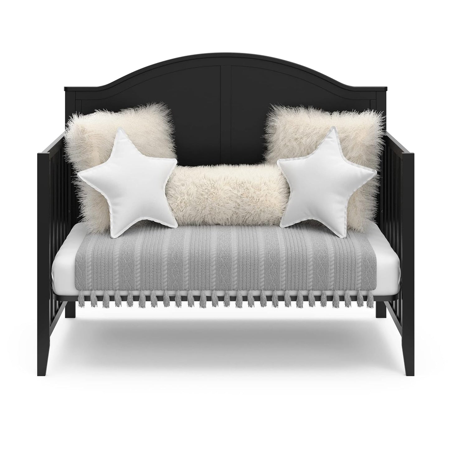 Graco Wilfred Crib and Mattress Nursery Essentials Pack (Black) – GREENGUARD Gold Certified Baby Crib & Crib Mattress, Cribs with Mattress Included, Convertible Crib, Baby Mattresses for Crib