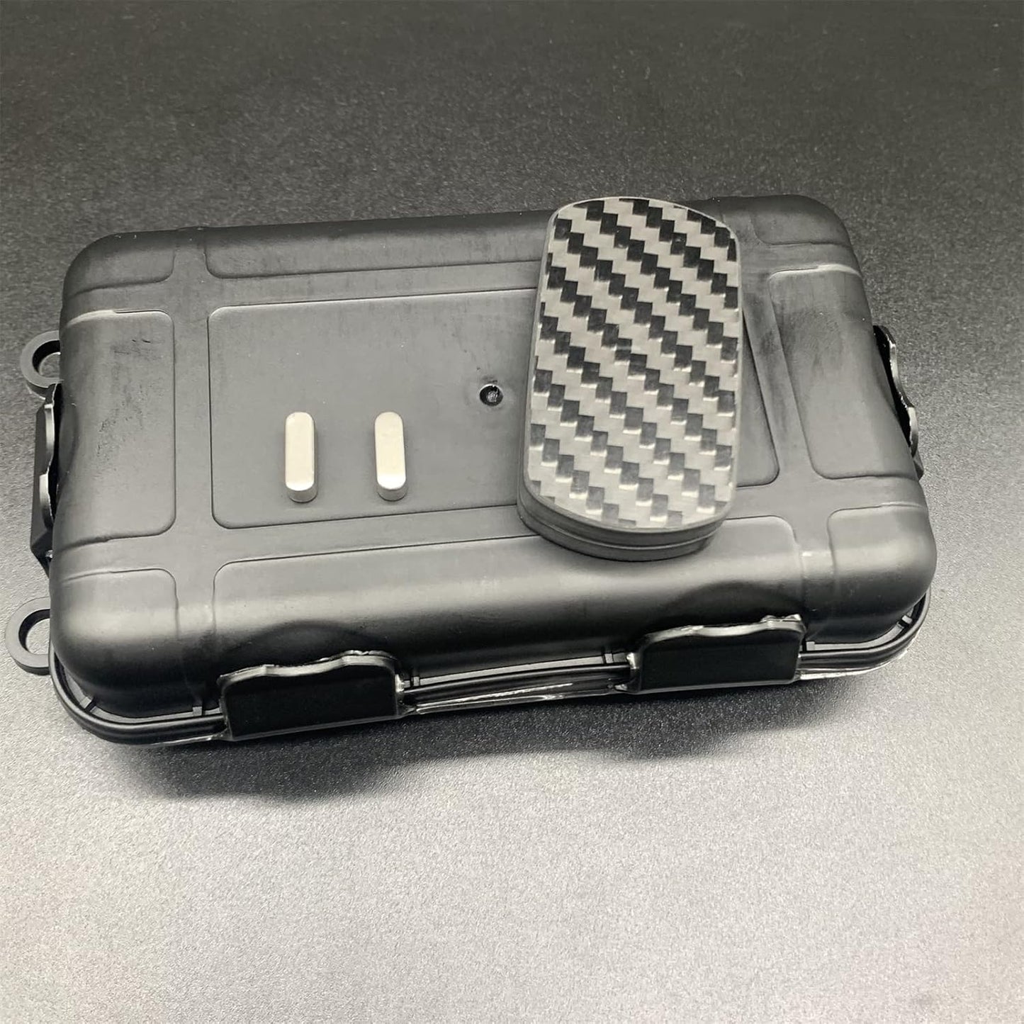 Rectangular Block Carbon Fiber Push Haptic Slider Adult Fidget Toys EDC ADHD Tool Anti-Anxiety Fidget Slider Stress Relief Toys Cool Stuff for Men (Black Texture)