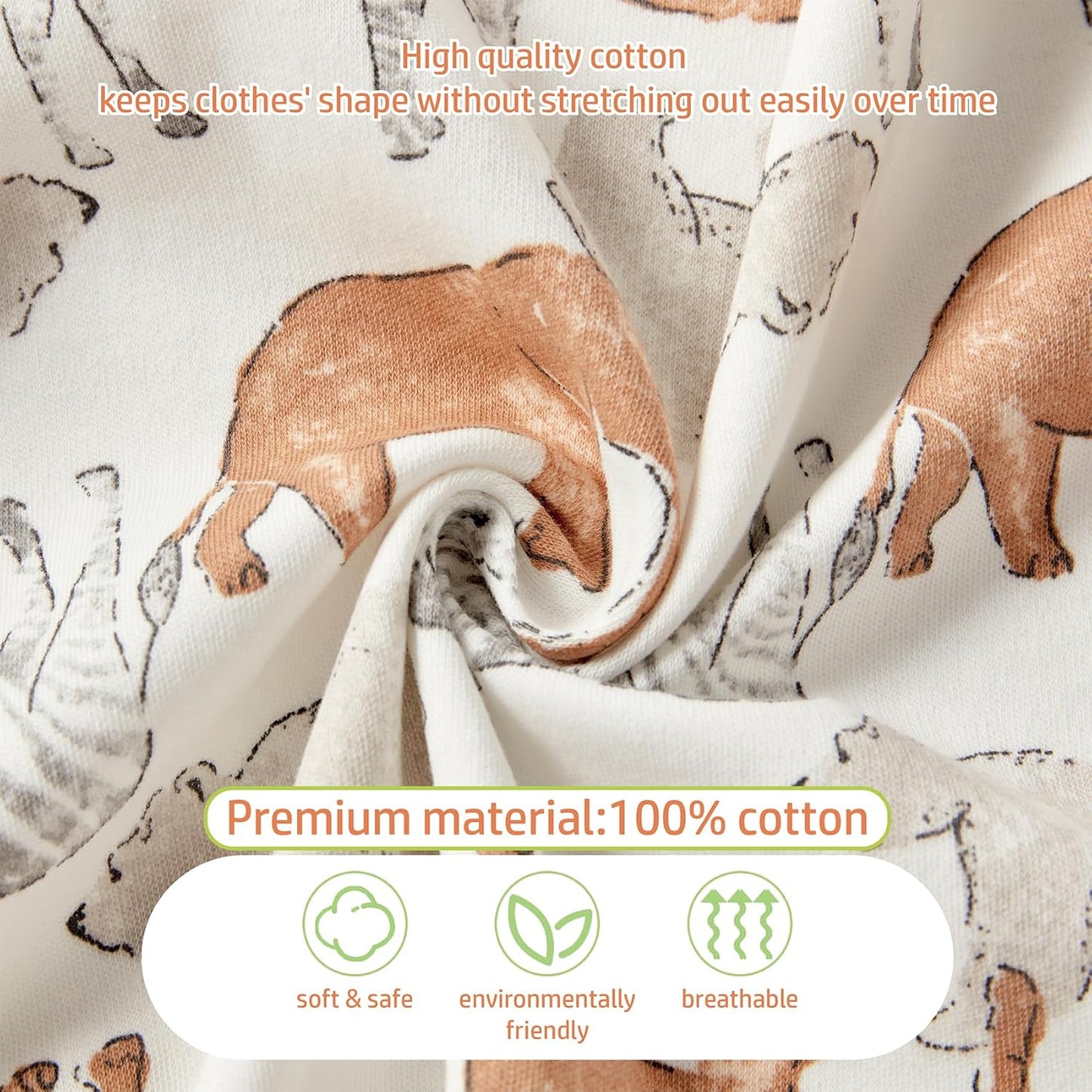 Baby Boys Girls Cotton Footies Multi Pack Long Sleeve Baby Footed One-Piece Jumpsuit Multi Pack