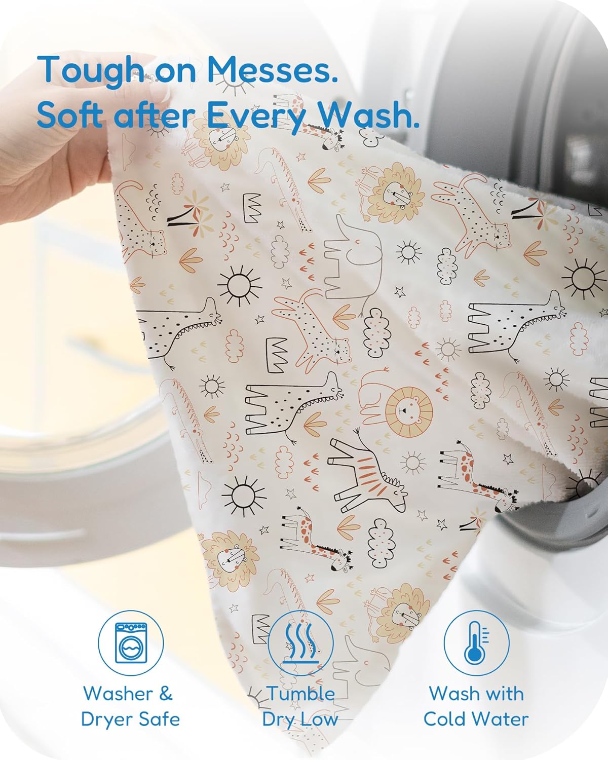 Pack and Play Sheets Fitted, Ultra Soft Orange Cloud and Rainbow Design, Breathable and Soothing