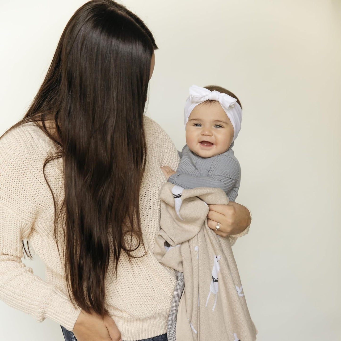 Knit Baby Swaddle Blanket - 100% Luxury Cotton Soft Cozy Receiving Swaddle Crib Stroller Blanket