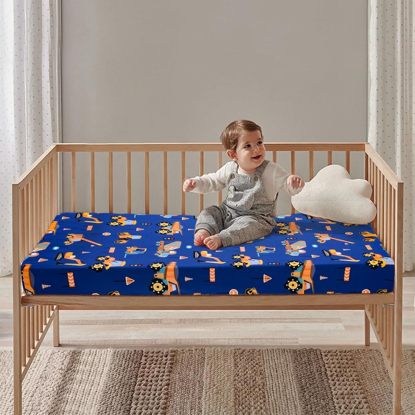 UOMNY Crib Sheet 52x28 Baby Sheet for Boys Breathable Fitted Crib Sheet for Standard Crib and