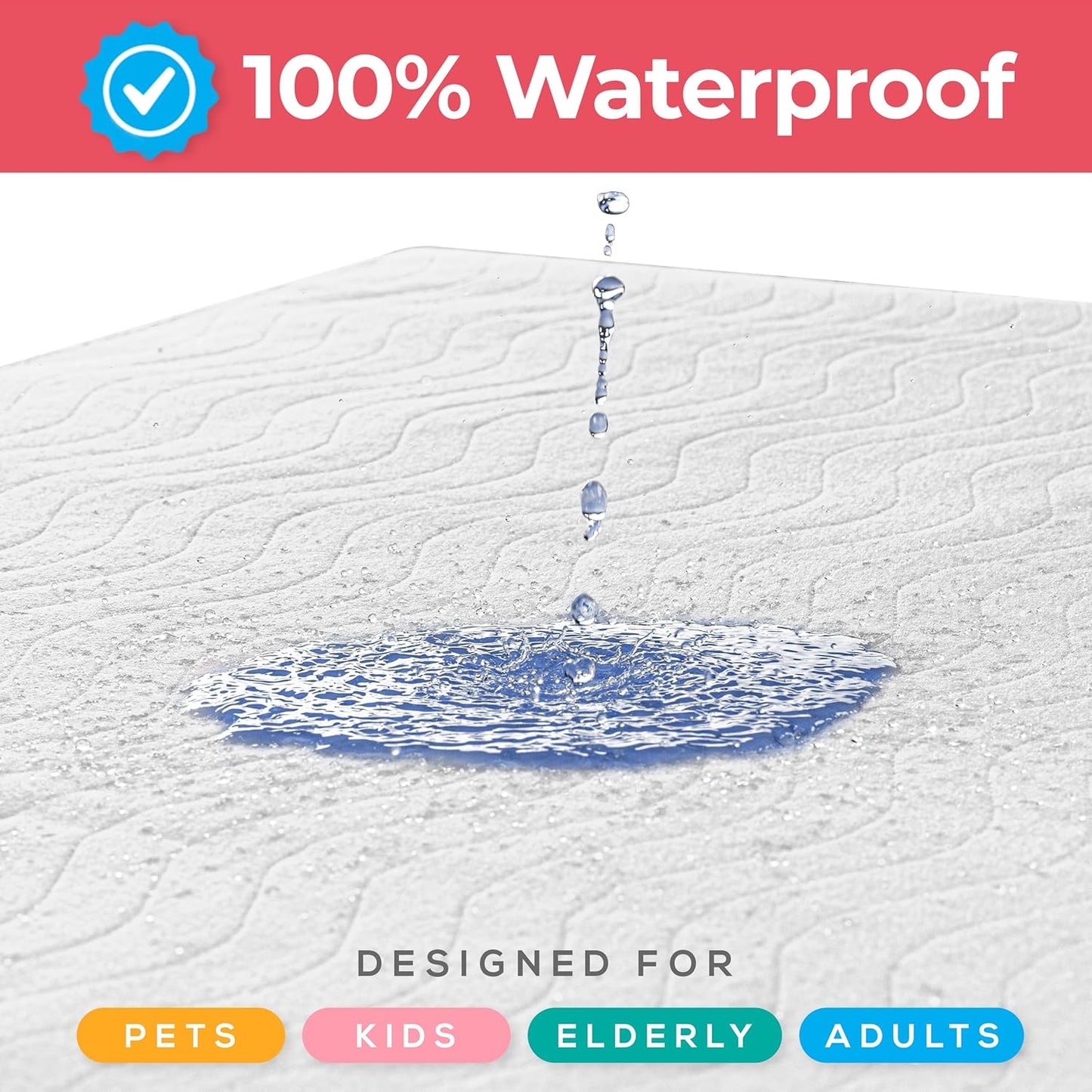 Utopia Bedding Washable Underpads 34" x 36" (Pack of 4), Waterproof Reusable Heavy Absorbency