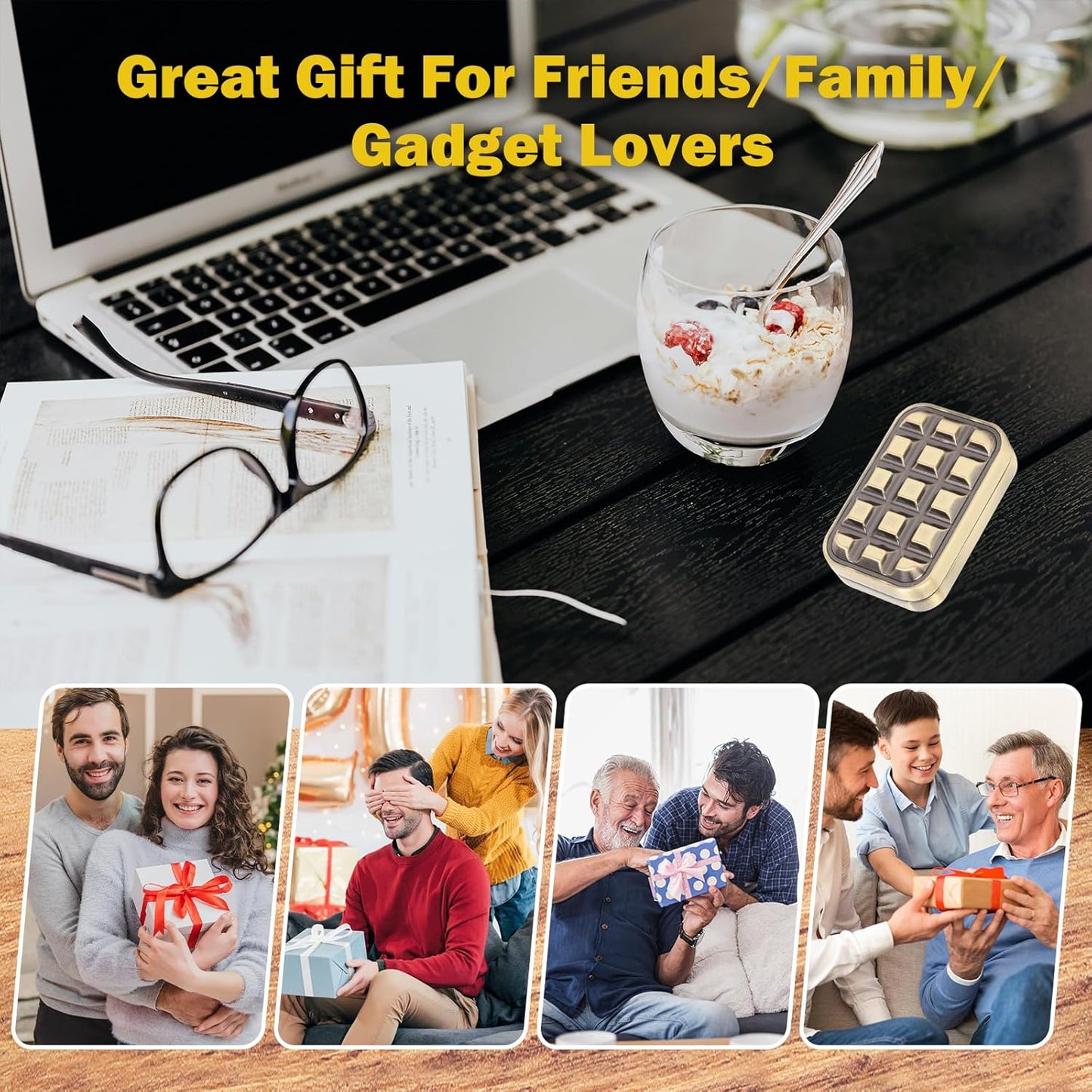 Fidget Slider for Adults - Brick Slider Metal Fidget Toys, Anxiety/ADHD/Annoy Relieving EDC Metal