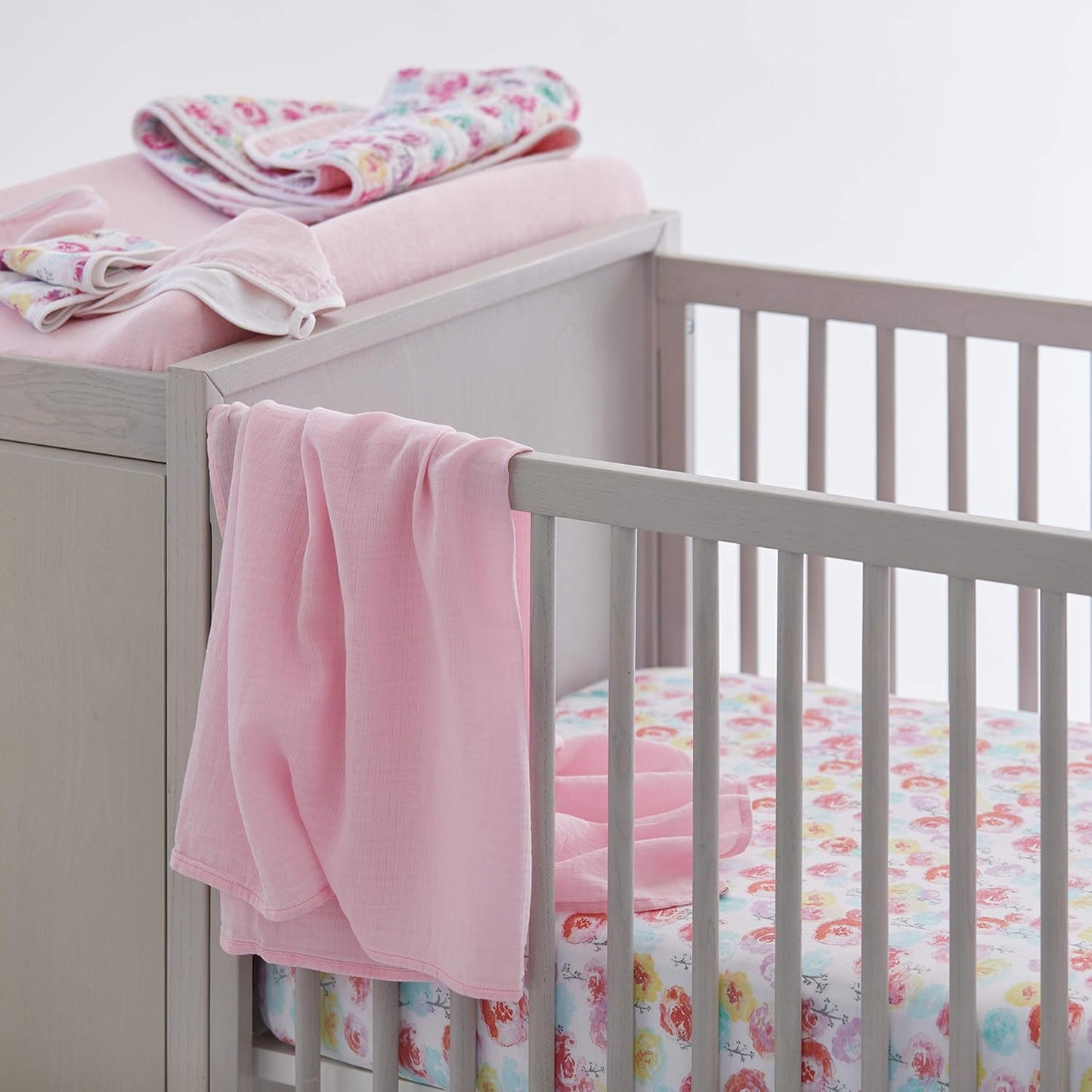 HonestBaby unisex baby Organic Cotton Changing Pad Cover and Toddler Sleepers, Light Pink, One Size US